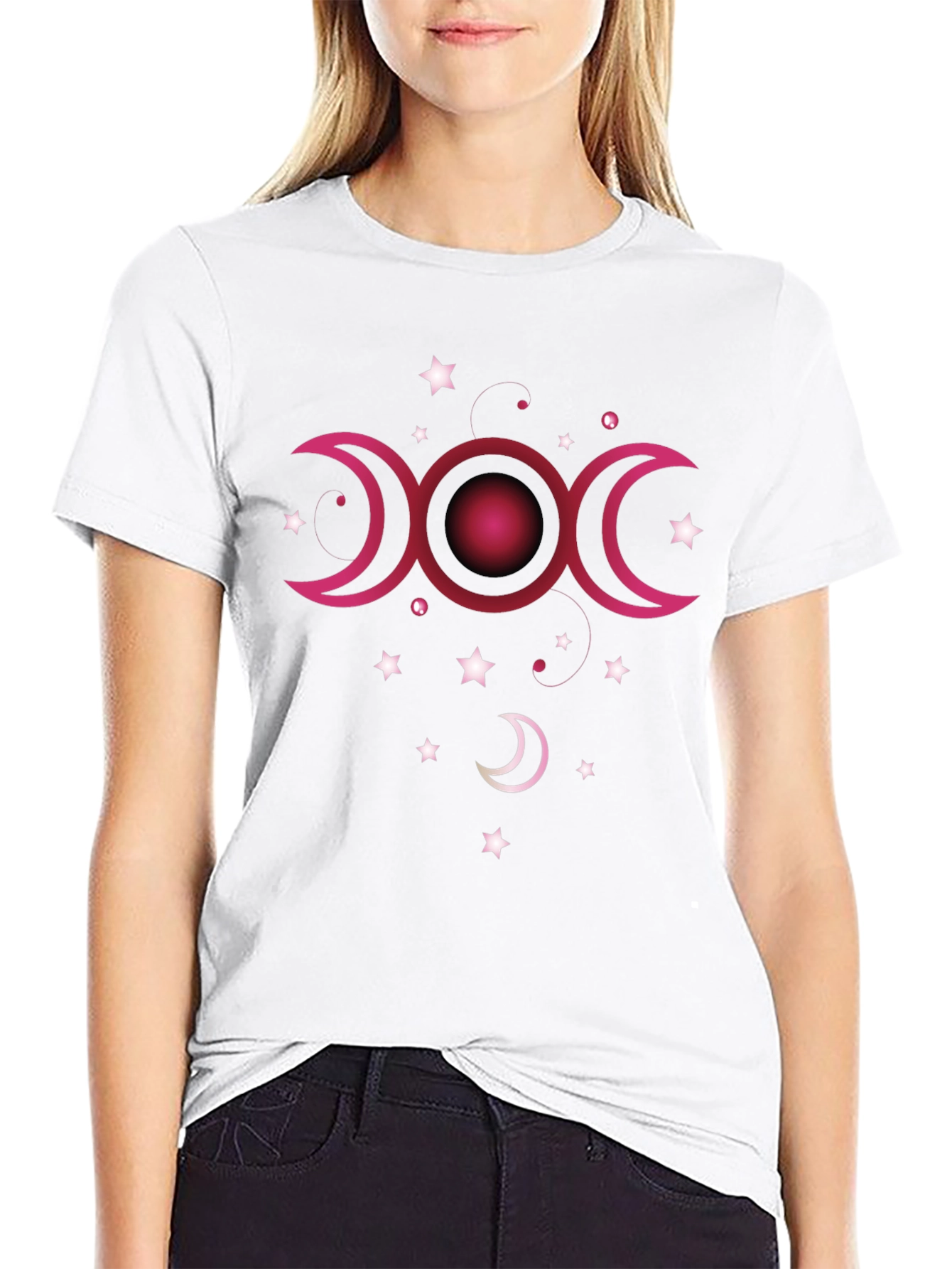 Triple Moon Goddess Black T-Shirt