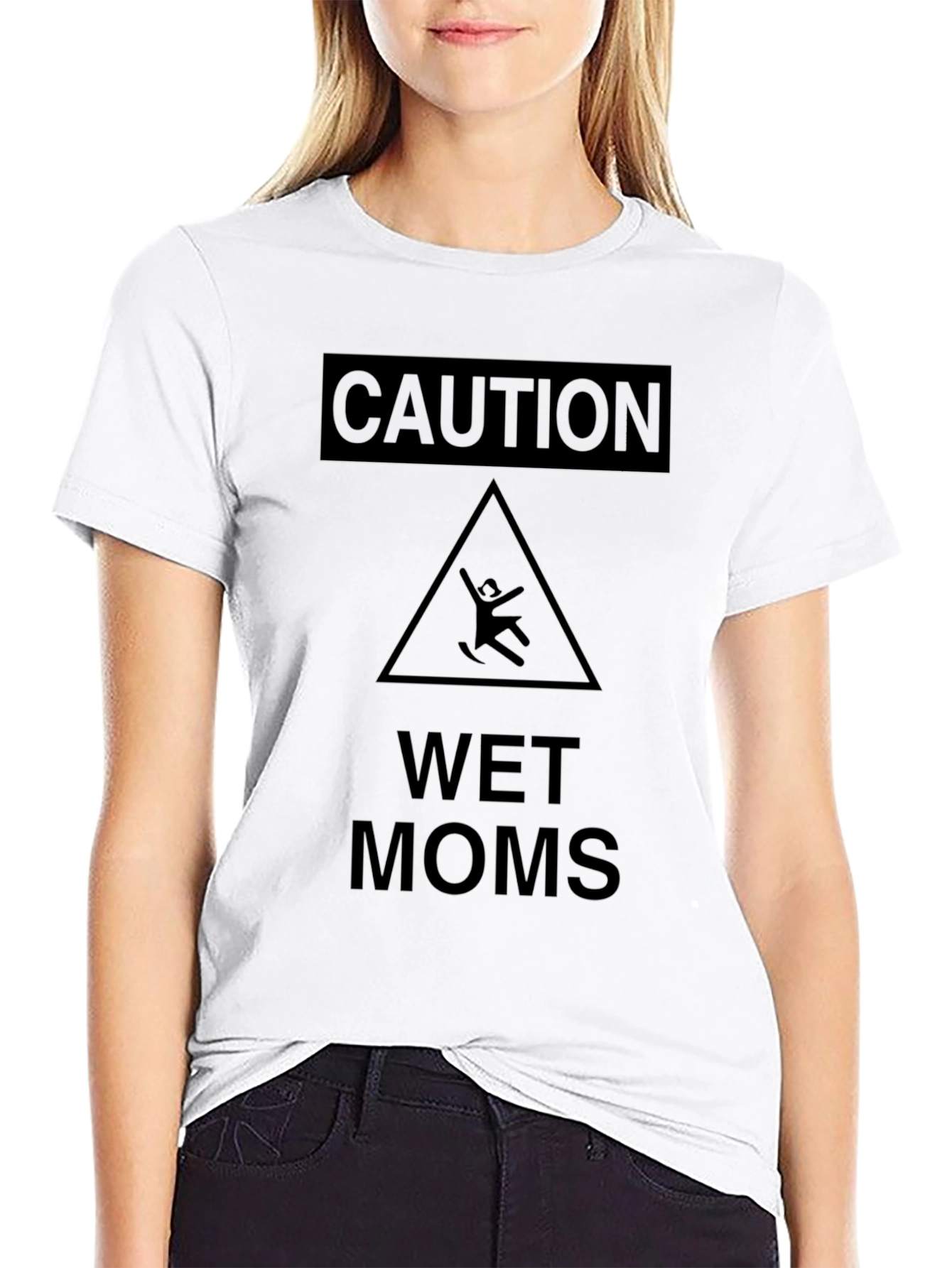 Caution Wet Moms Graphic Novelty T-Shirt