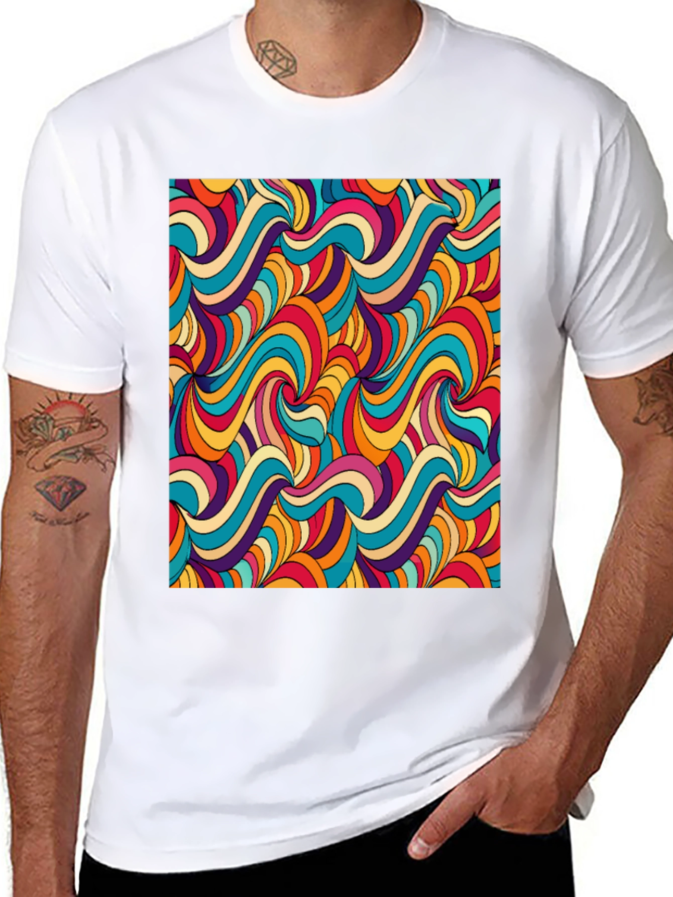 Groovy Retro Swirl Graphic Tee