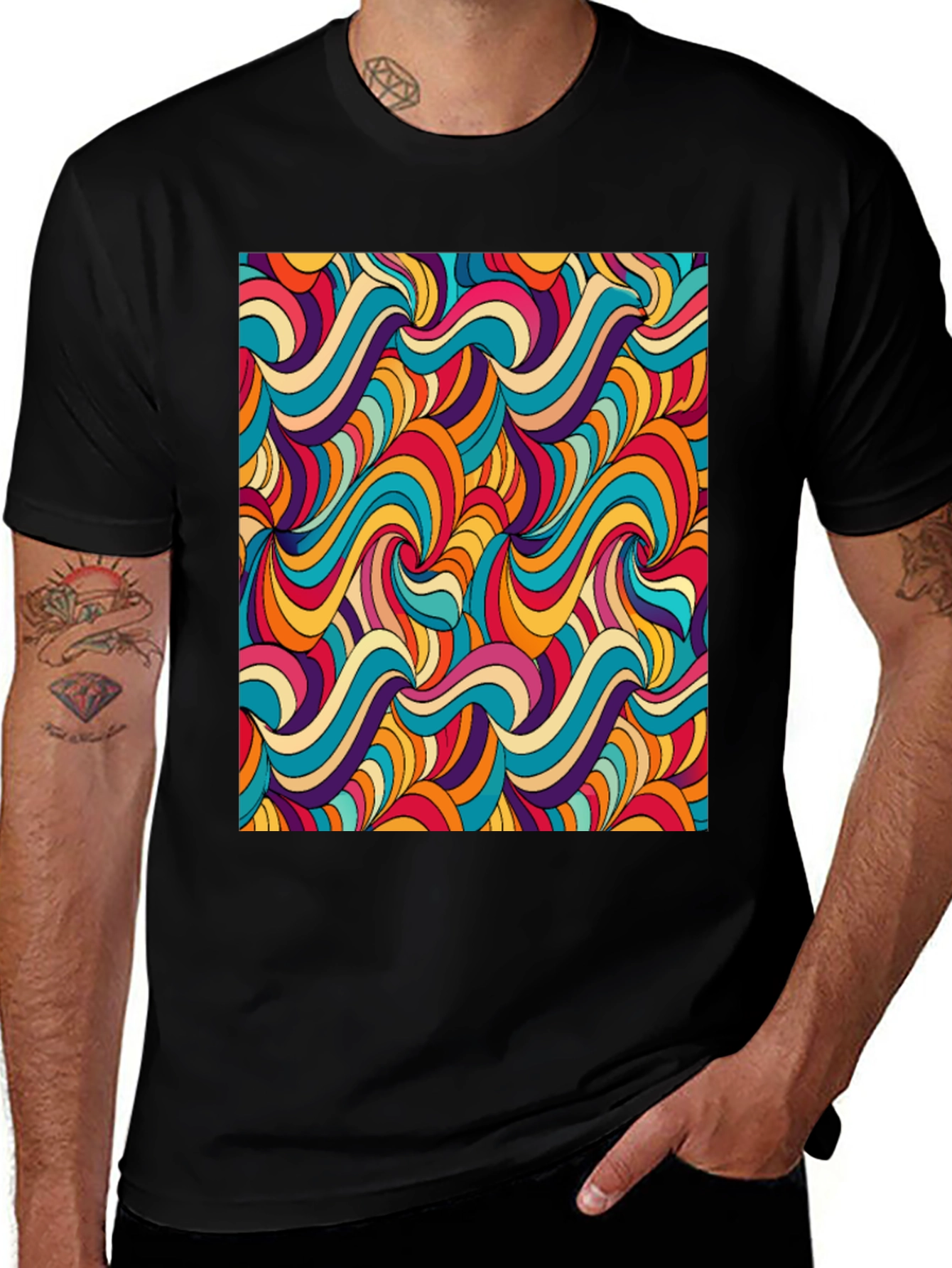 Groovy Retro Swirl Graphic Tee