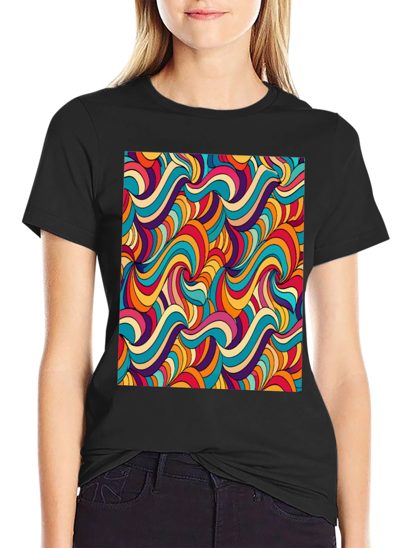 Groovy Retro Swirl Graphic Tee