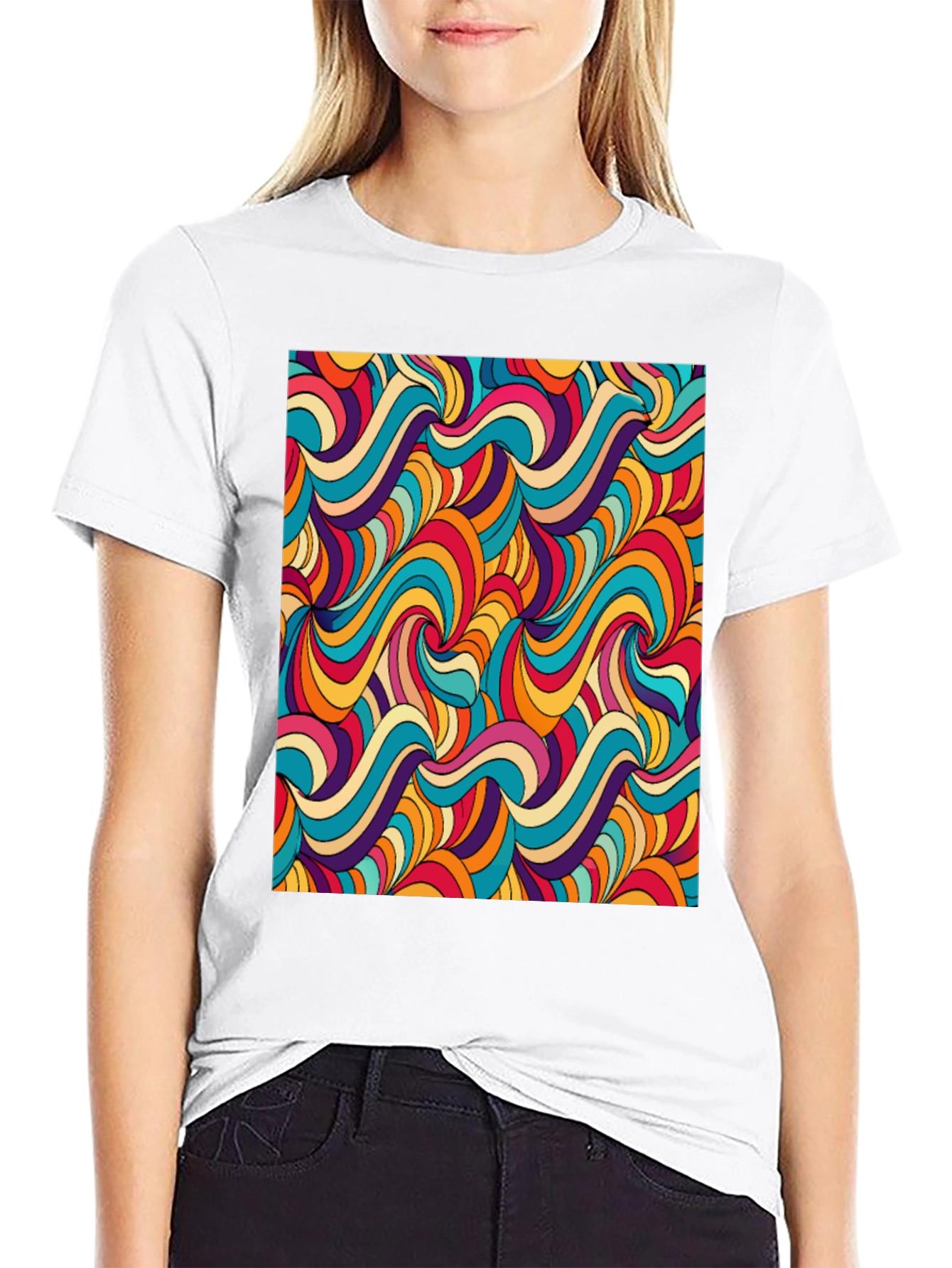 Groovy Retro Swirl Graphic Tee