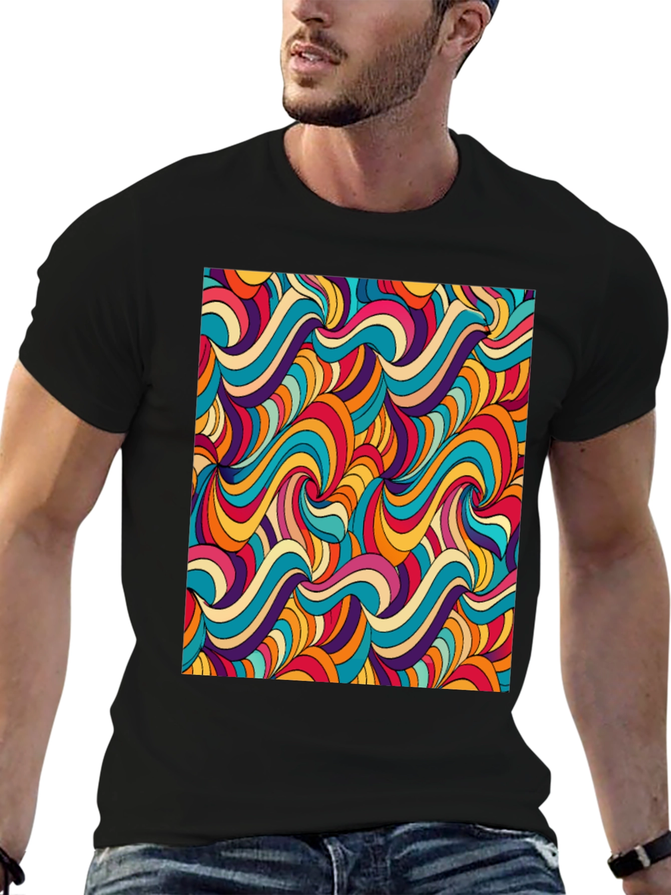 Groovy Retro Swirl Graphic Tee