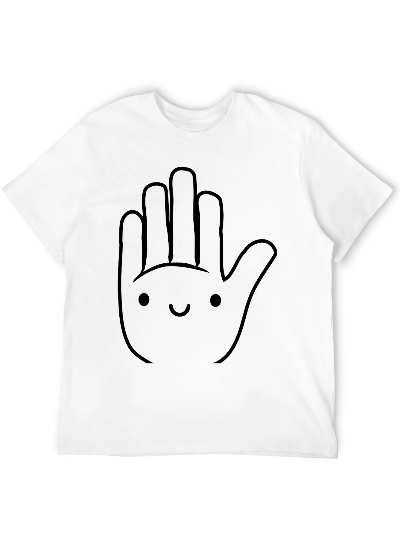 Funny Hand Graphic Tee - Casual Black T-Shirt