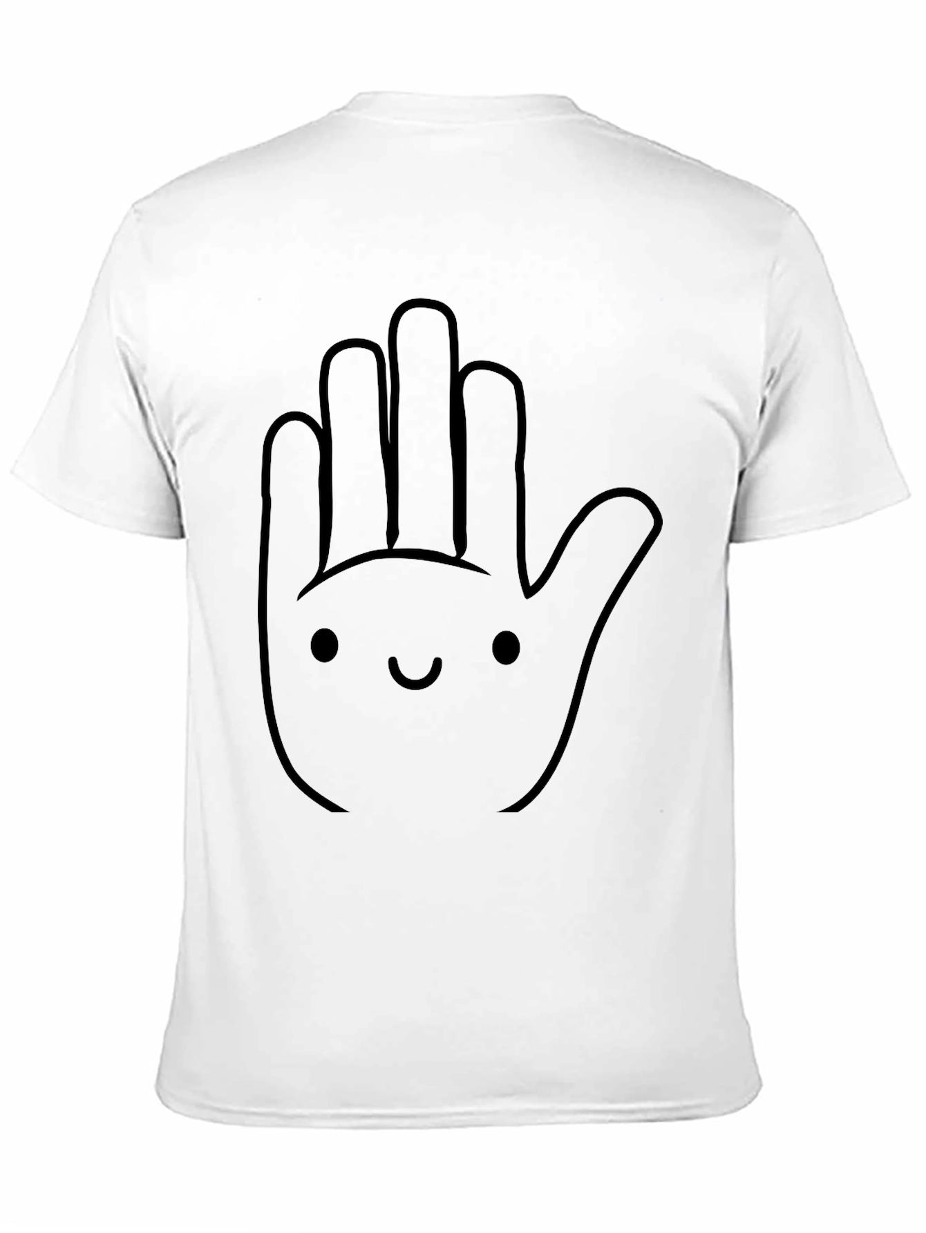 Funny Hand Graphic Tee - Casual Black T-Shirt