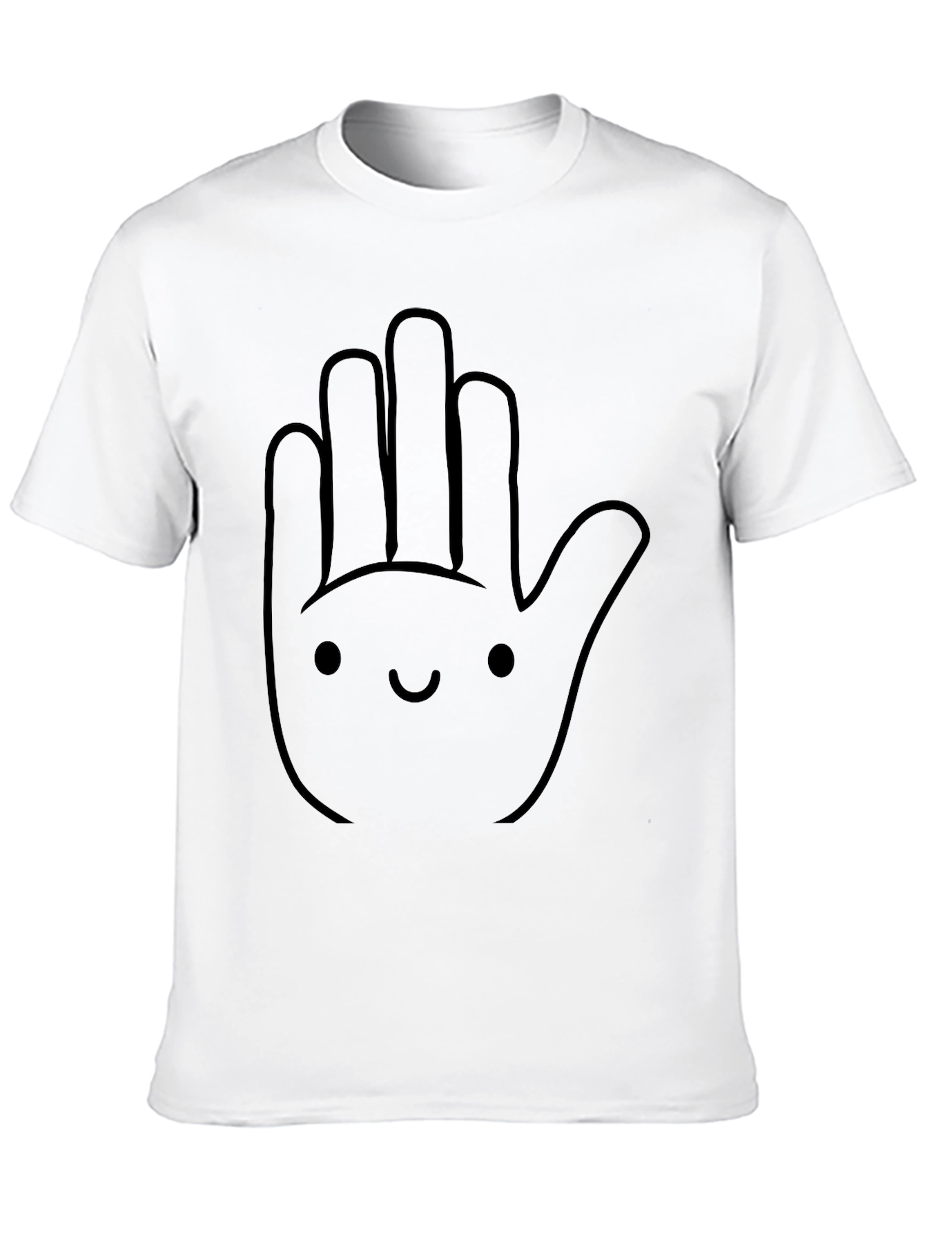 Funny Hand Graphic Tee - Casual Black T-Shirt