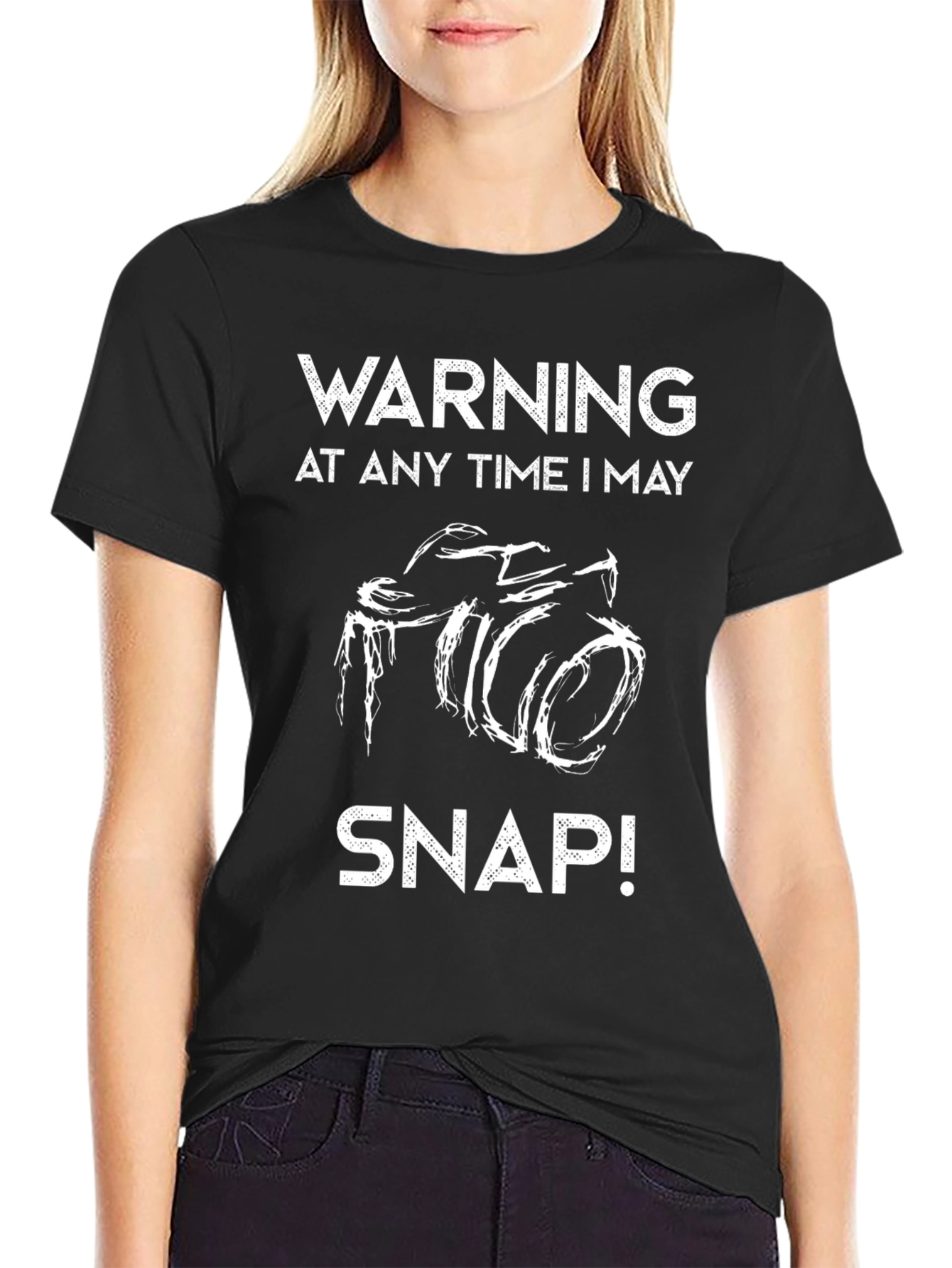 Warning May Snap! Camera Graphic T-Shirt