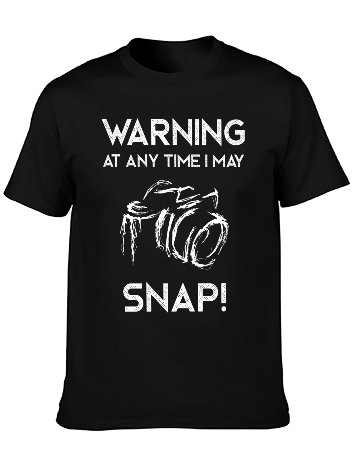 Warning May Snap! Camera Graphic T-Shirt