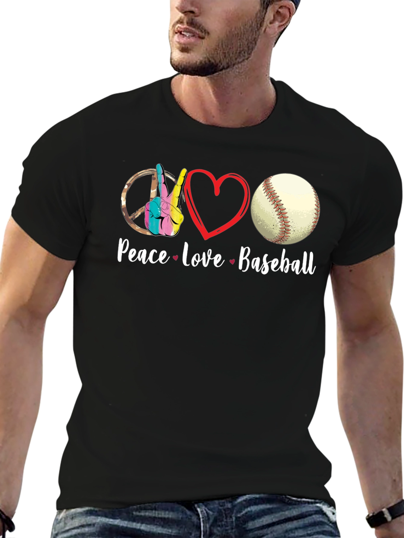 Peace Love Baseball T-Shirt
