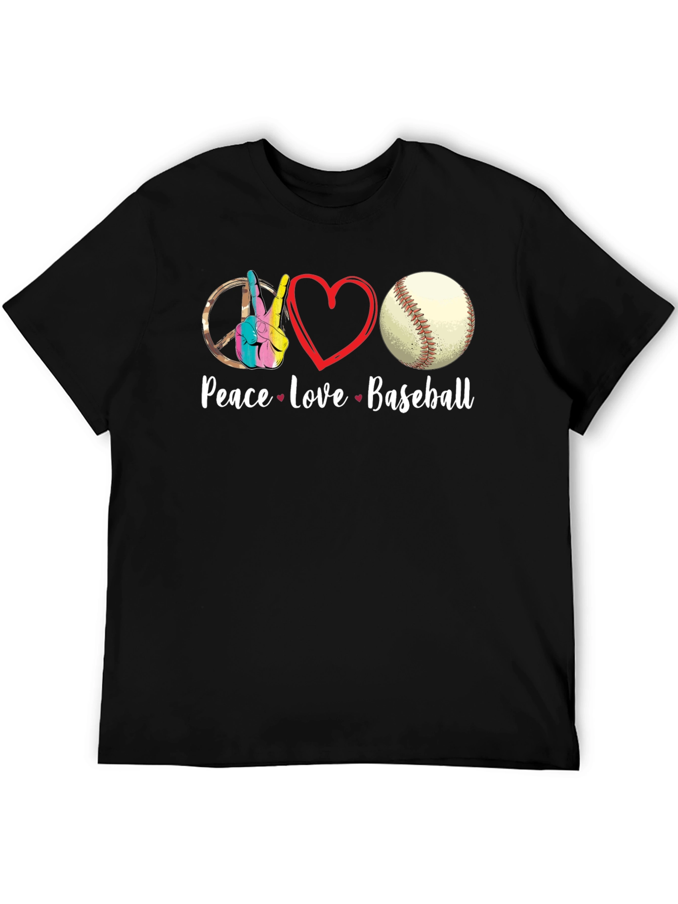 Peace Love Baseball T-Shirt