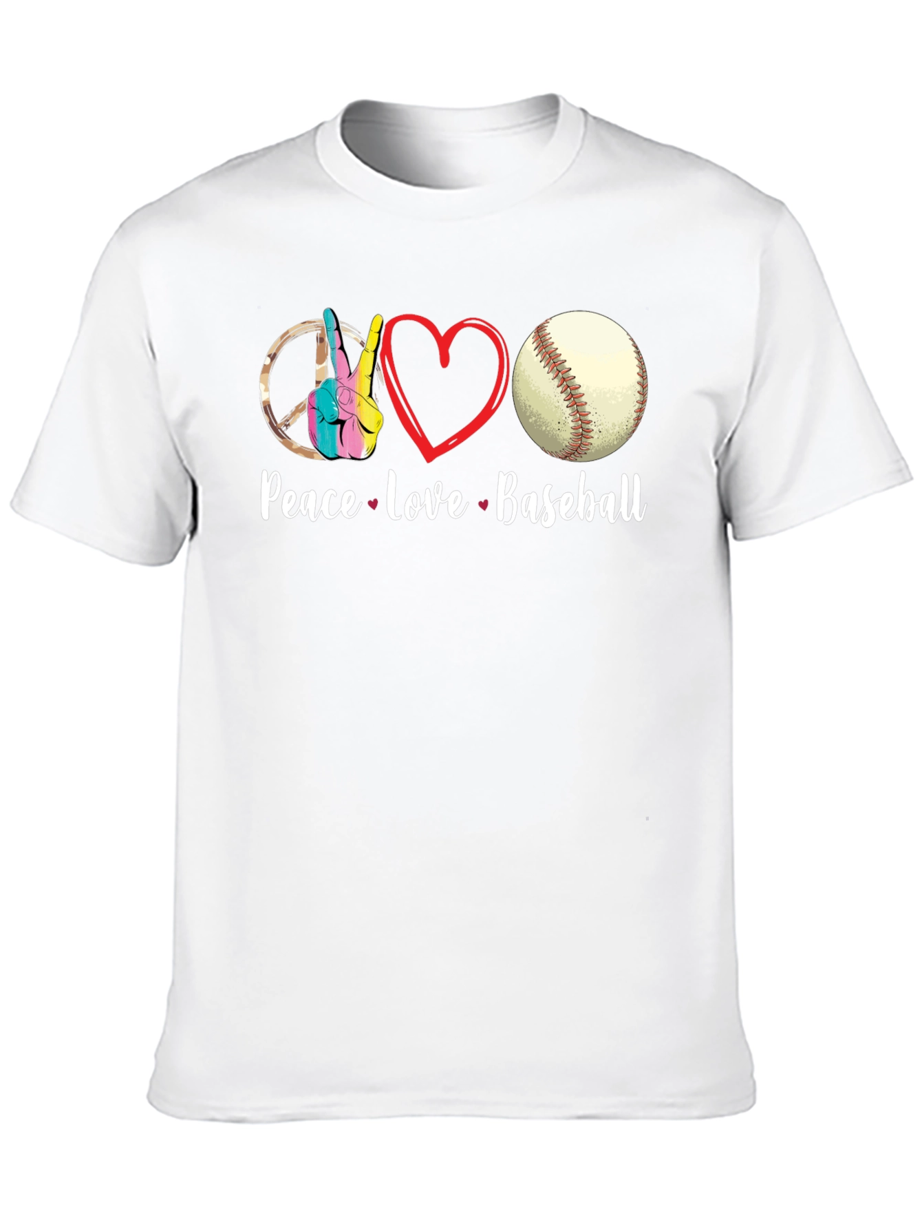 Peace Love Baseball T-Shirt