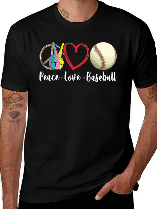 Peace Love Baseball T-Shirt