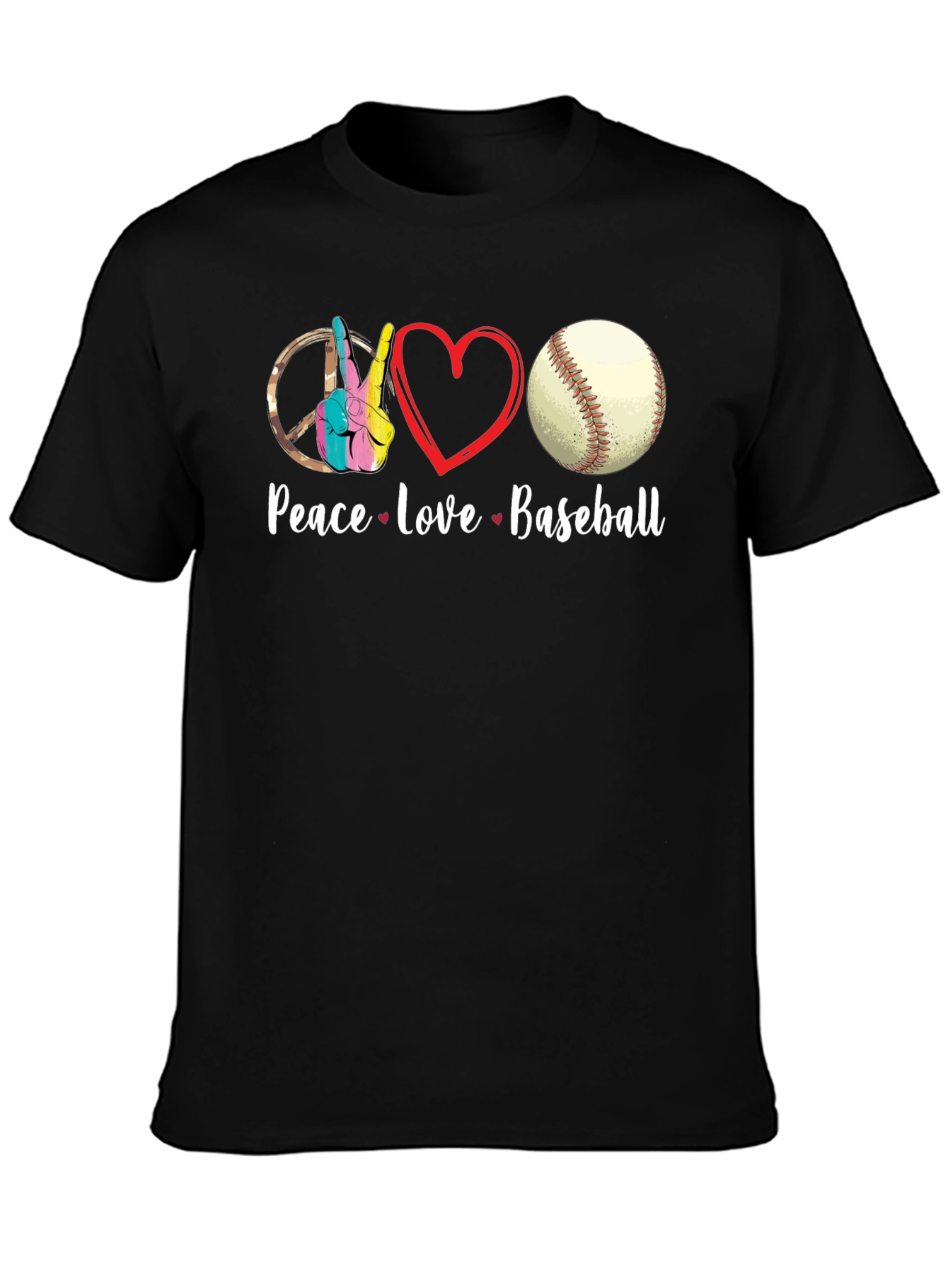 Peace Love Baseball T-Shirt