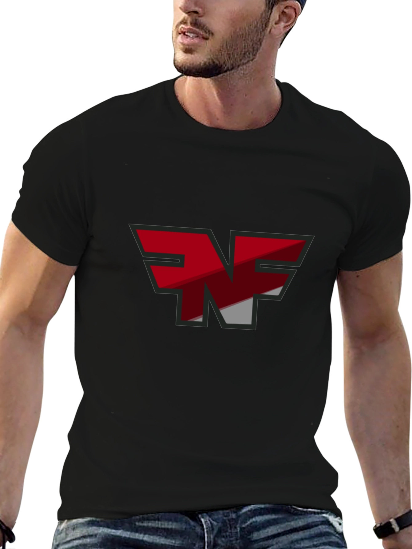 Black T-Shirt with Graphic Logo