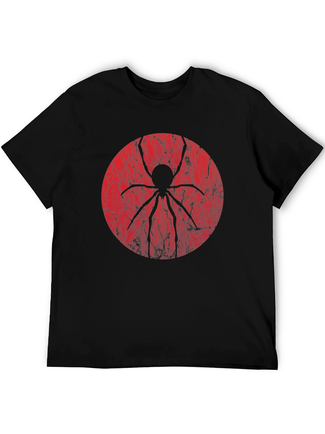 Spider Graphic Tee - Black Cotton Blend Shirt