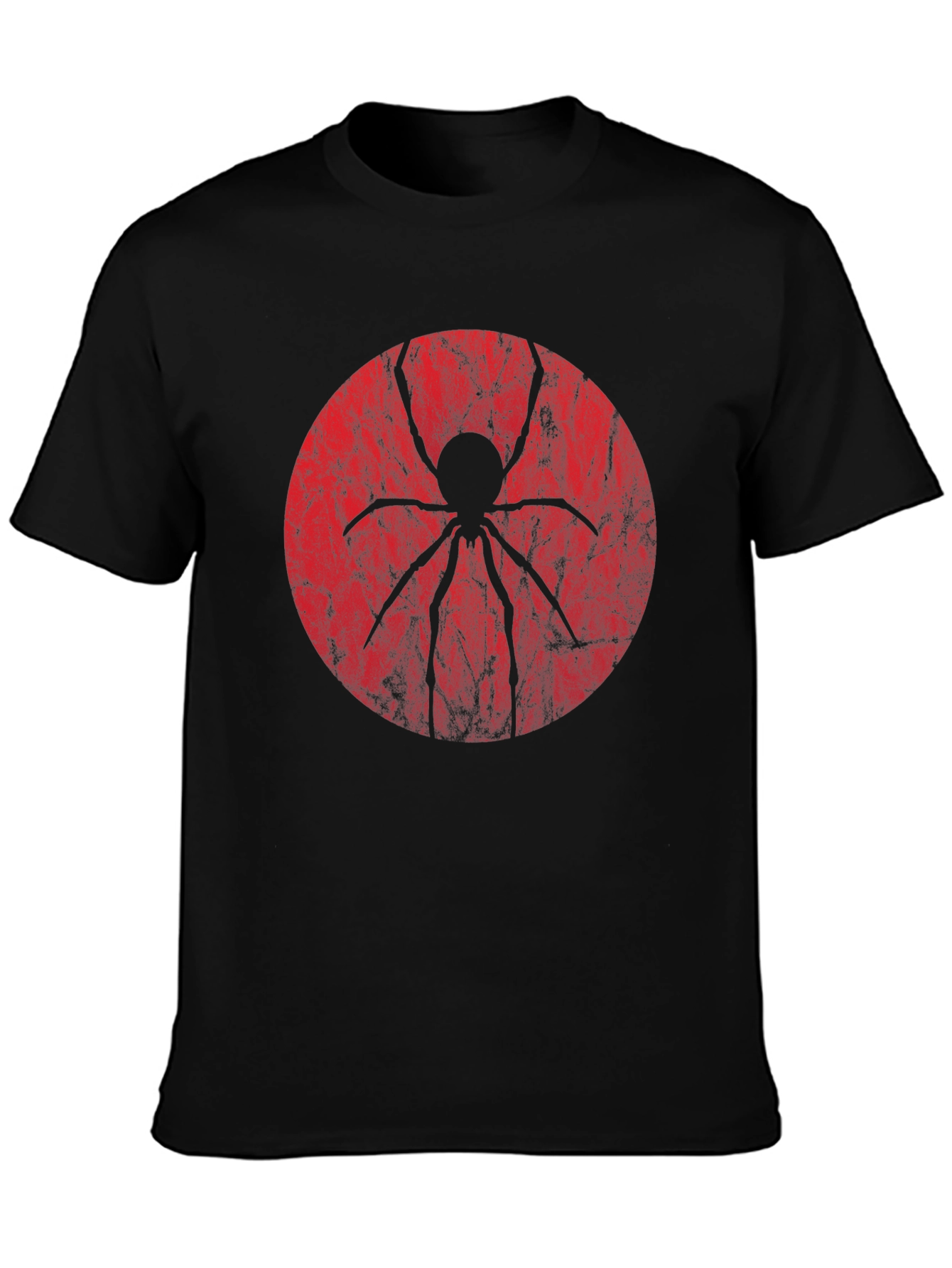 Spider Graphic Tee - Black Cotton Blend Shirt