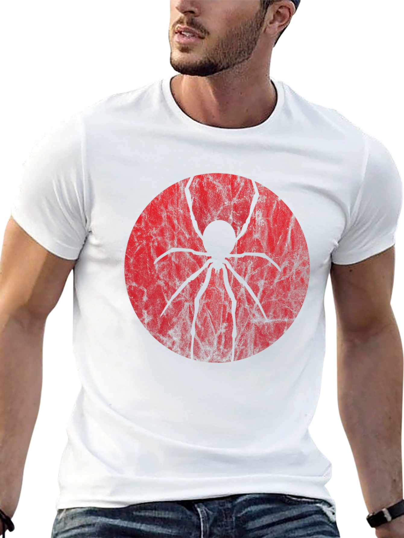 Spider Graphic Tee - Black Cotton Blend Shirt