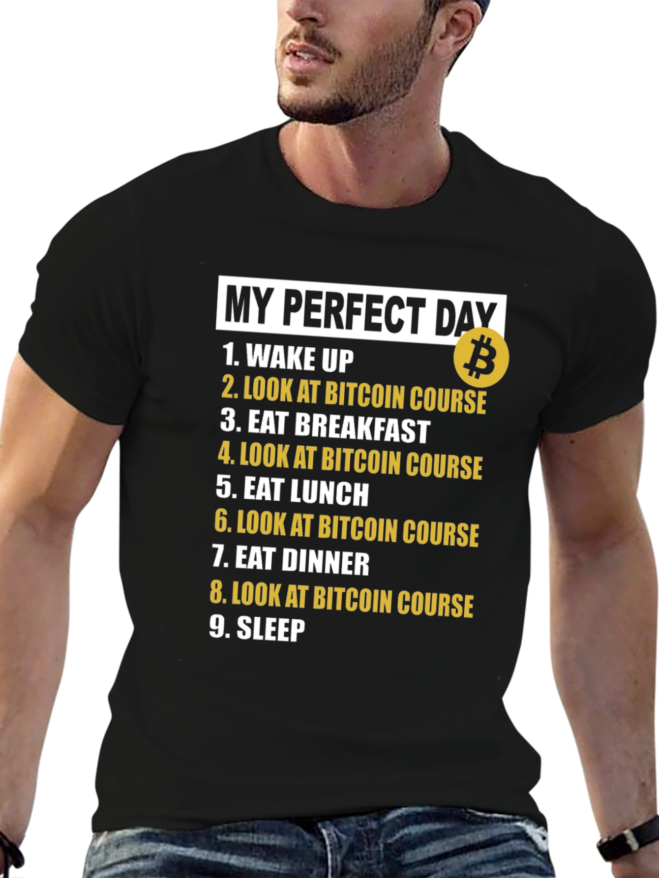 Bitcoin Lovers Perfect Day Black T-Shirt
