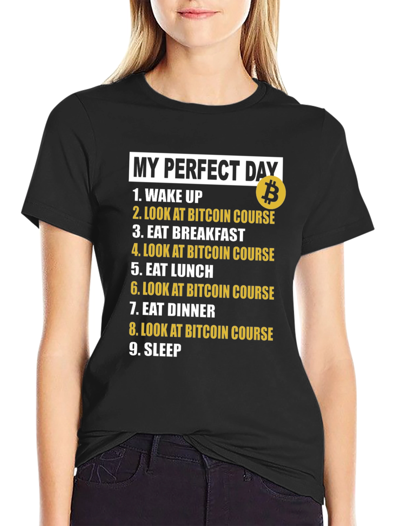 Bitcoin Lovers Perfect Day Black T-Shirt
