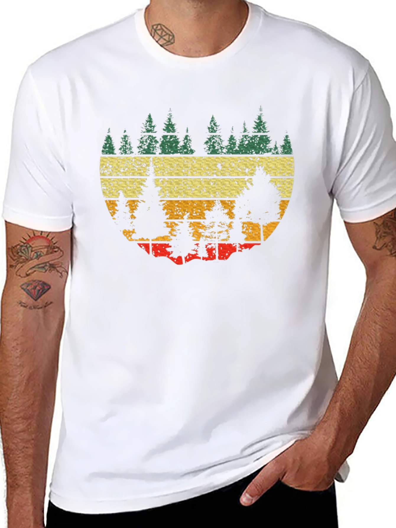 Retro Forest Graphic Tee - Black