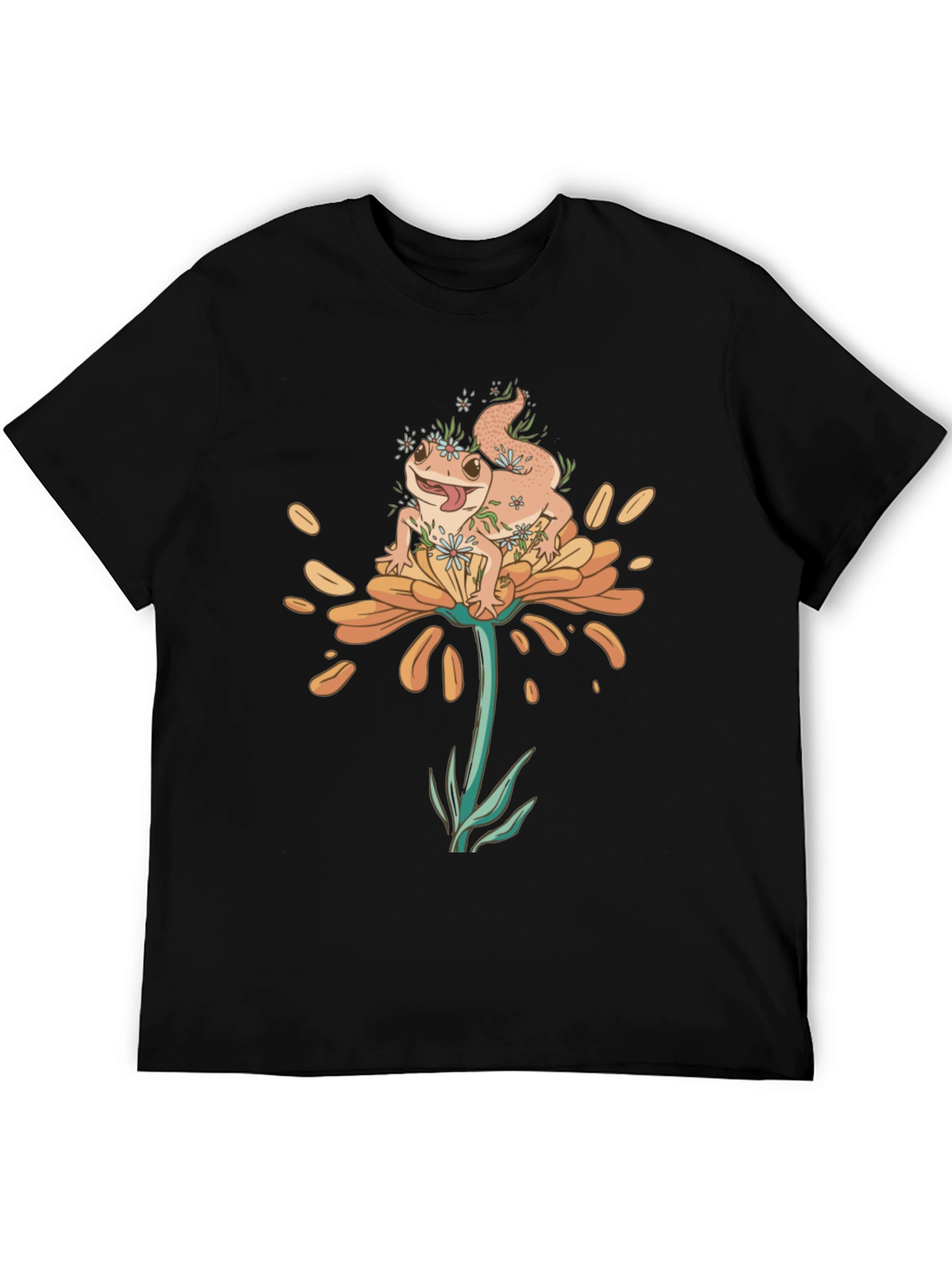 Gecko Flower T-Shirt - Unique Graphic Tee