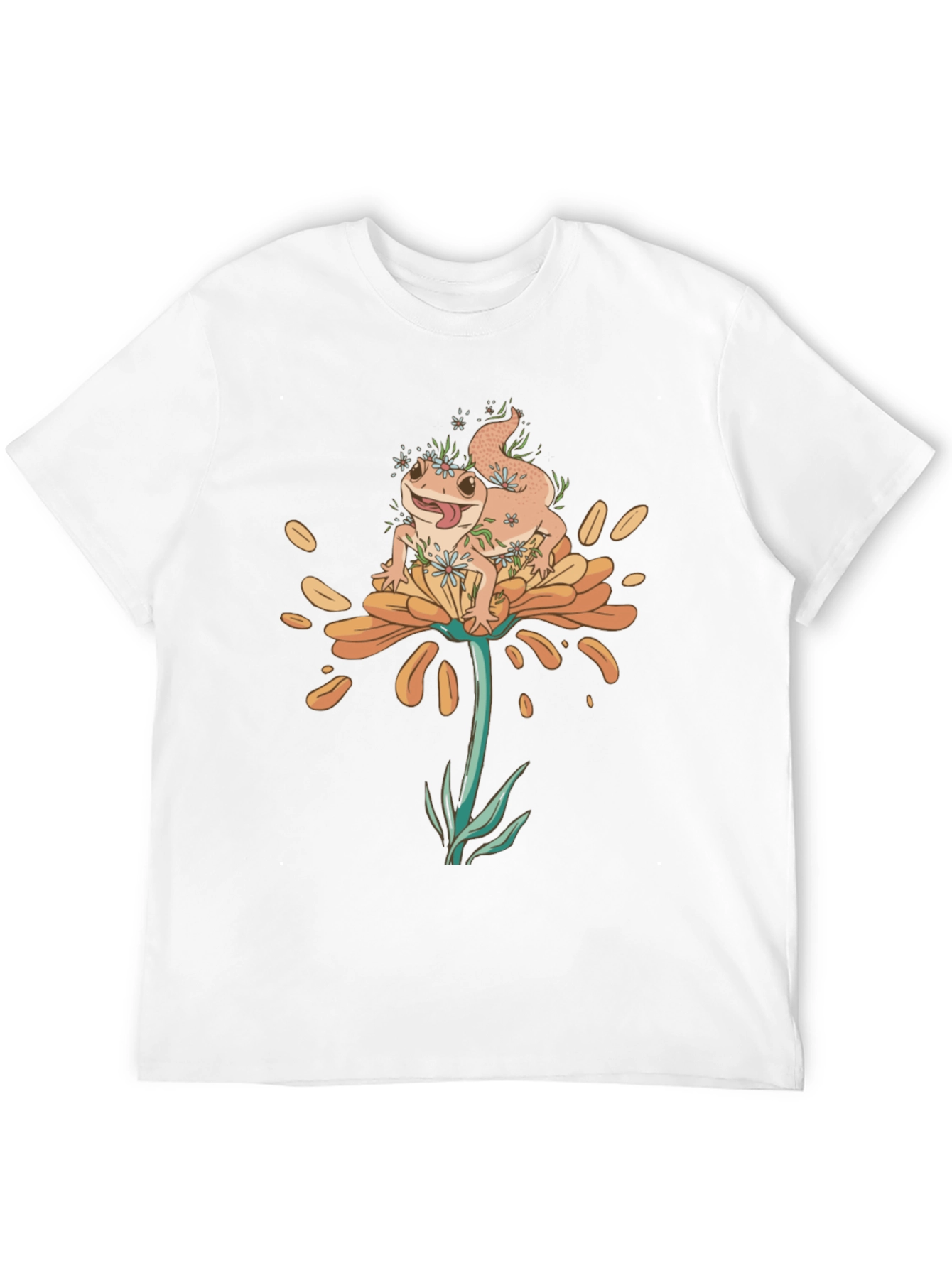 Gecko Flower T-Shirt - Unique Graphic Tee