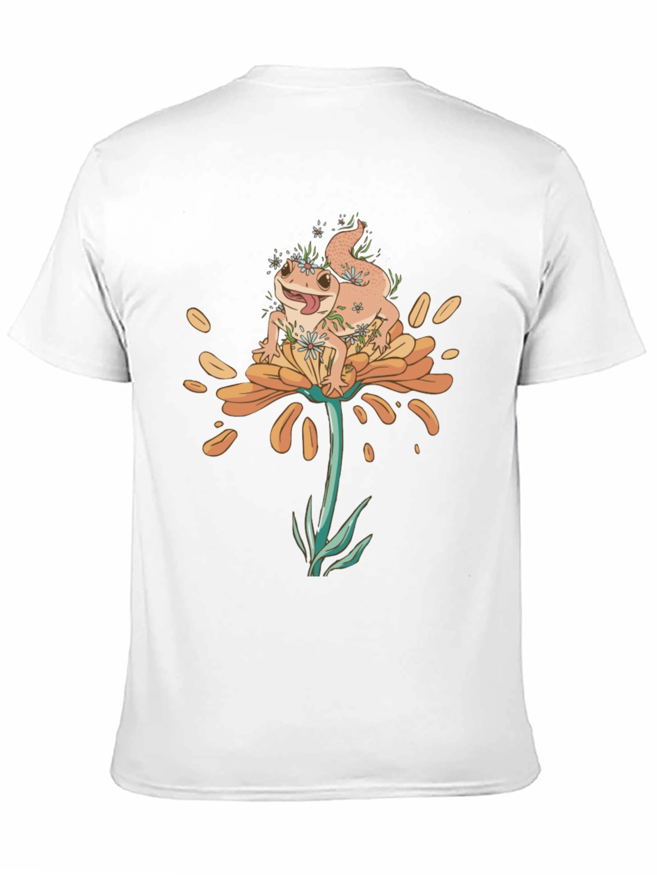 Gecko Flower T-Shirt - Unique Graphic Tee