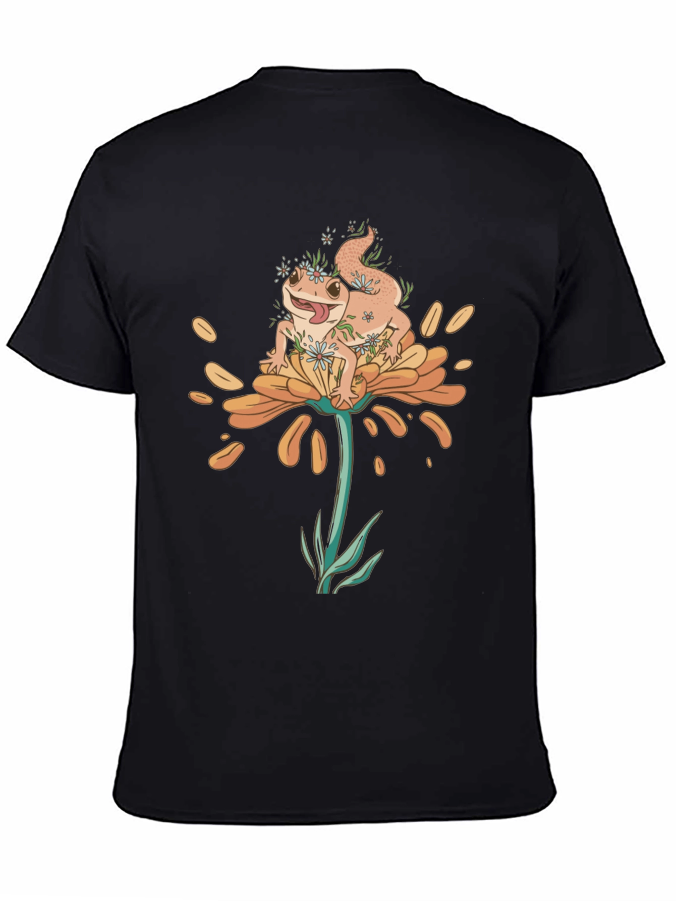 Gecko Flower T-Shirt - Unique Graphic Tee
