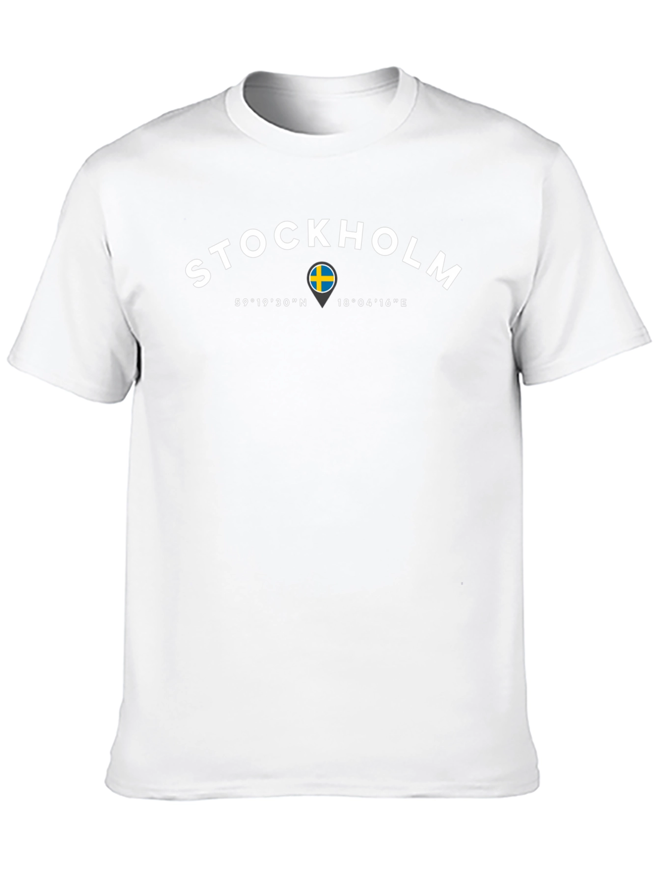 Stockholm Sweden Coordinates Mens Black T-Shirt