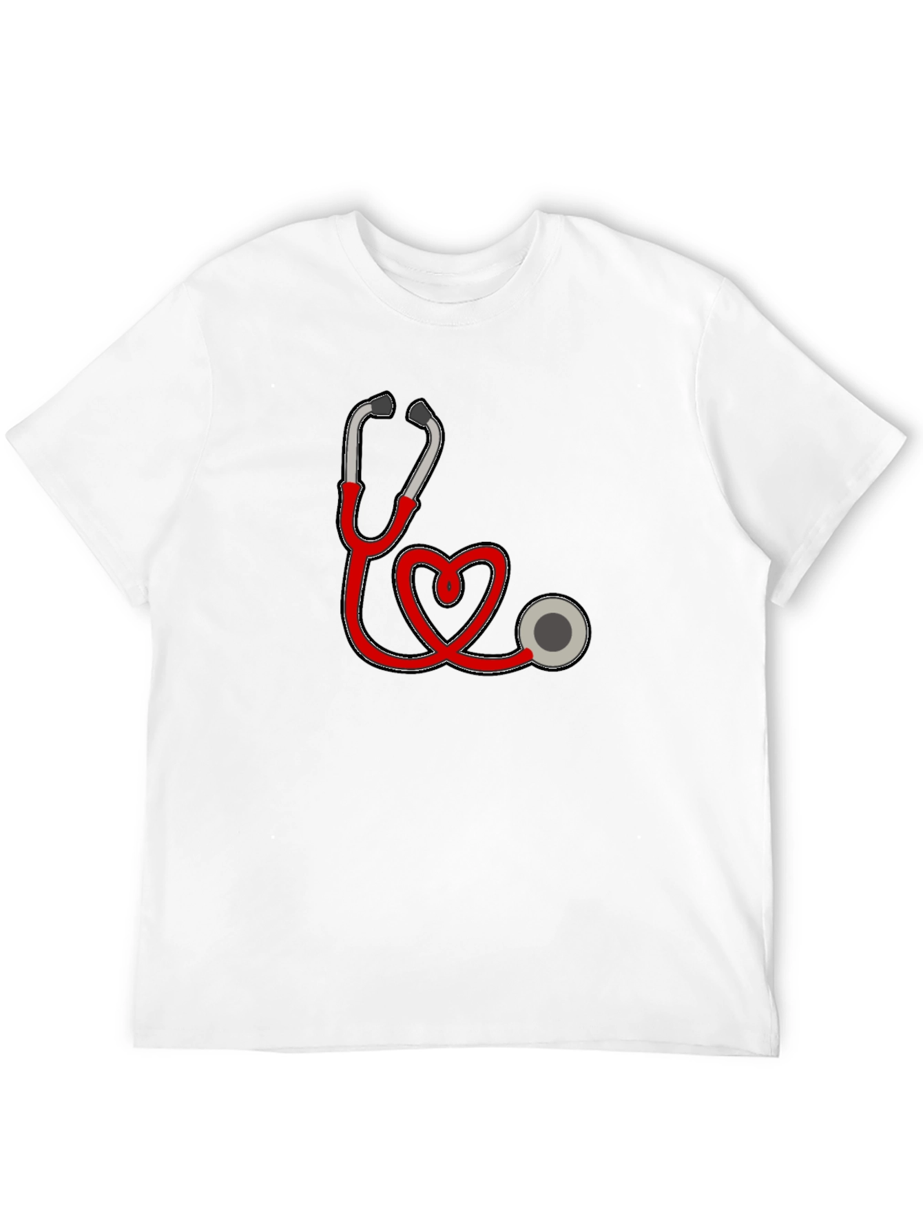 Heart Stethoscope Graphic Black T-Shirt