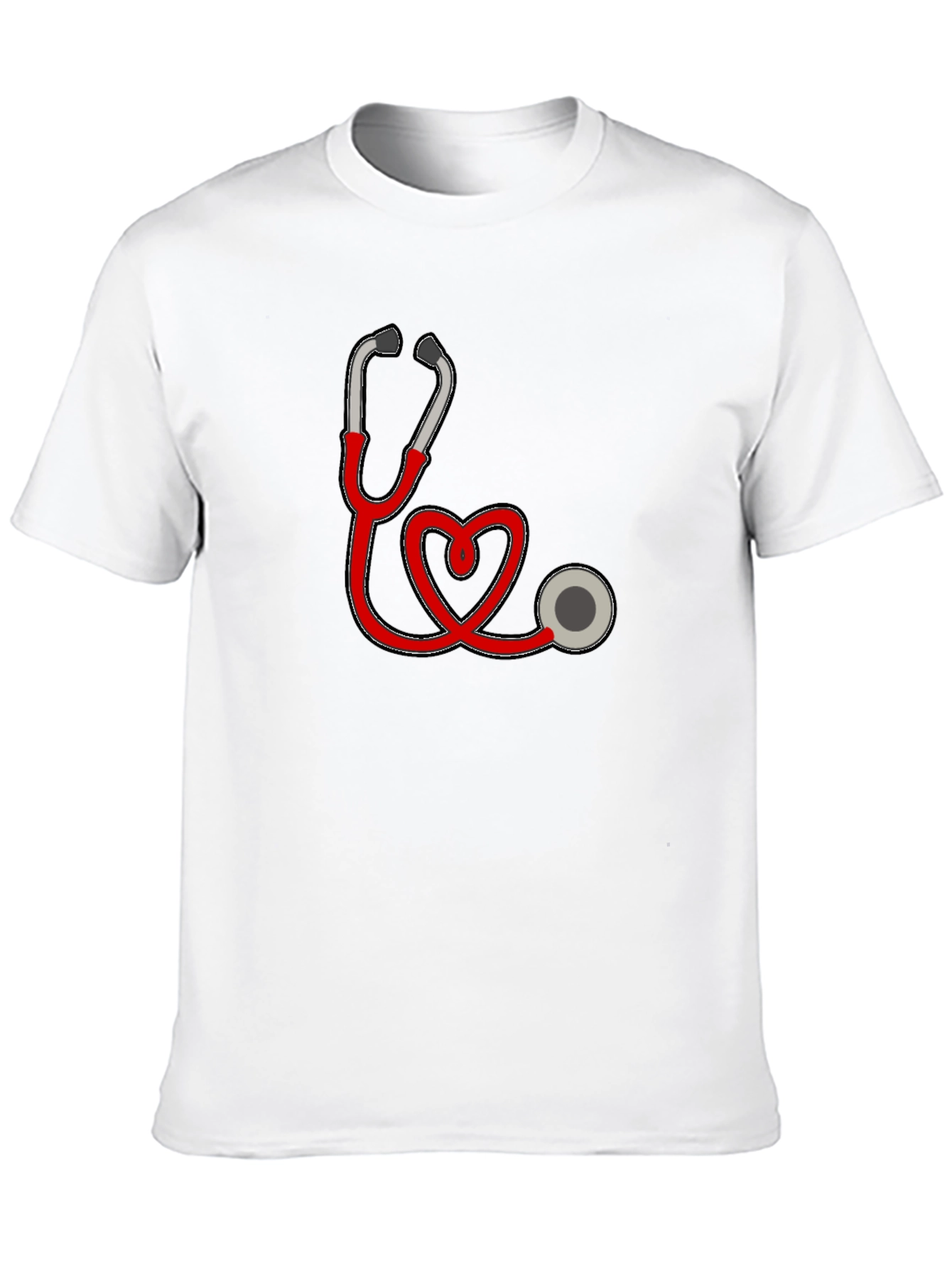 Heart Stethoscope Graphic Black T-Shirt