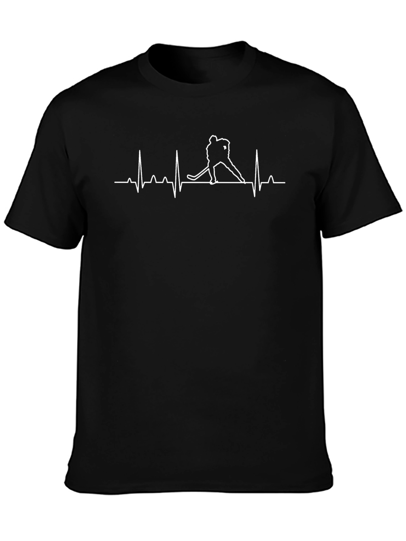 Hockey Heartbeat Tee - Black Cotton T-Shirt