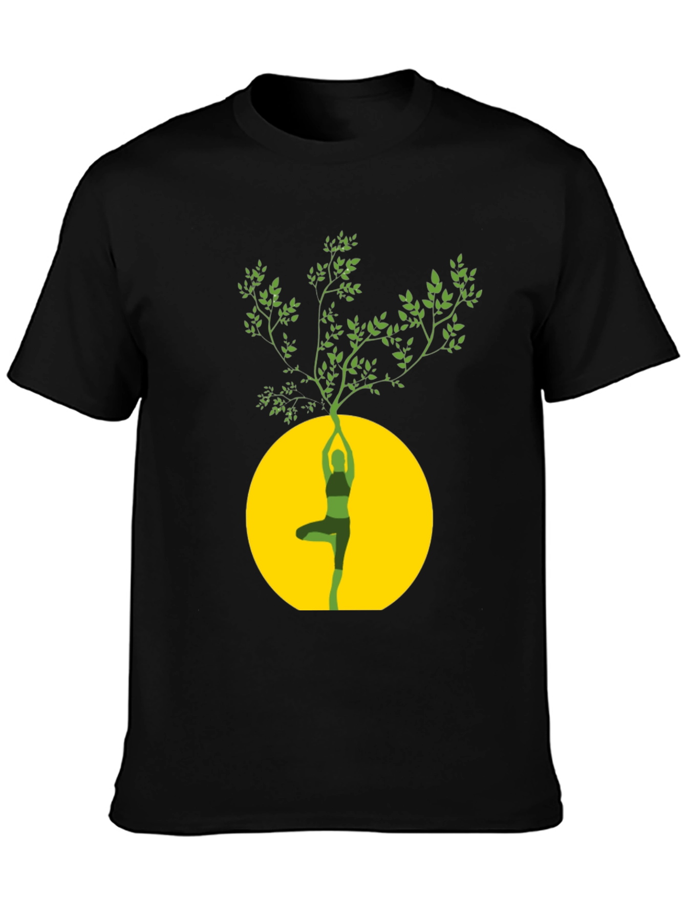 Yoga Tree Graphic Black T-Shirt