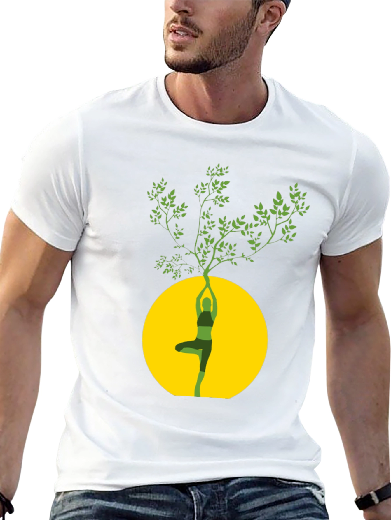 Yoga Tree Graphic Black T-Shirt