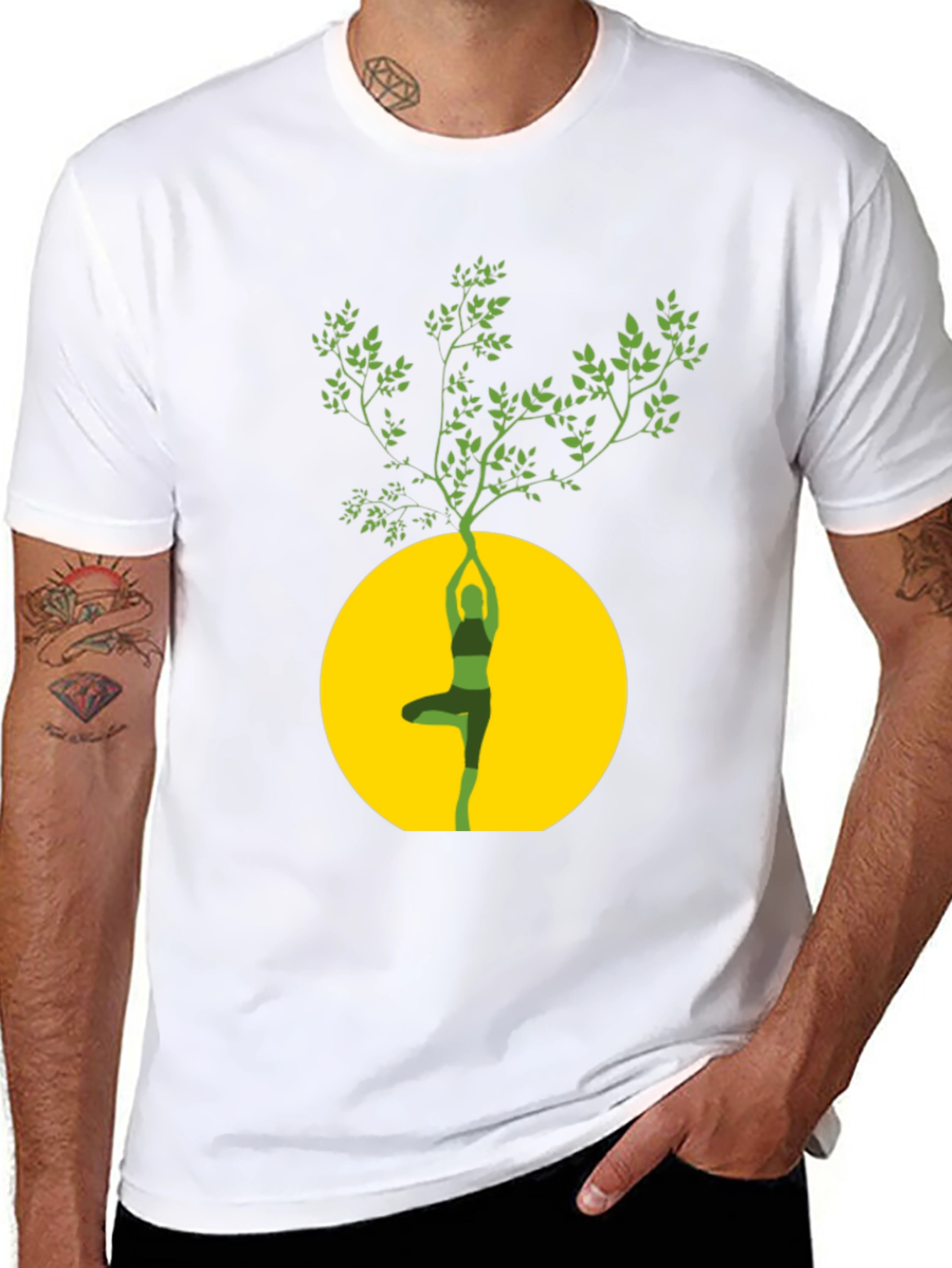 Yoga Tree Graphic Black T-Shirt