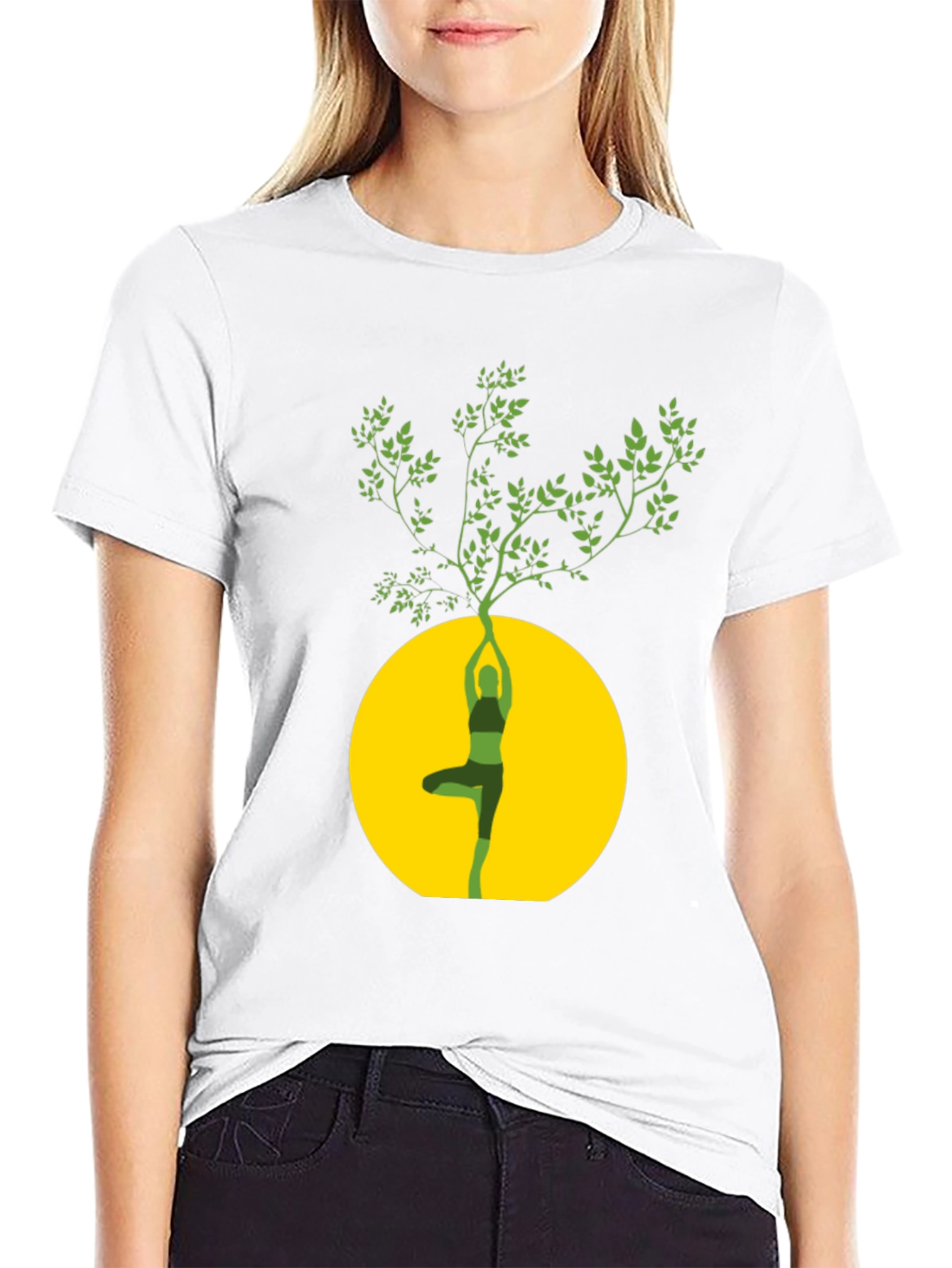 Yoga Tree Graphic Black T-Shirt