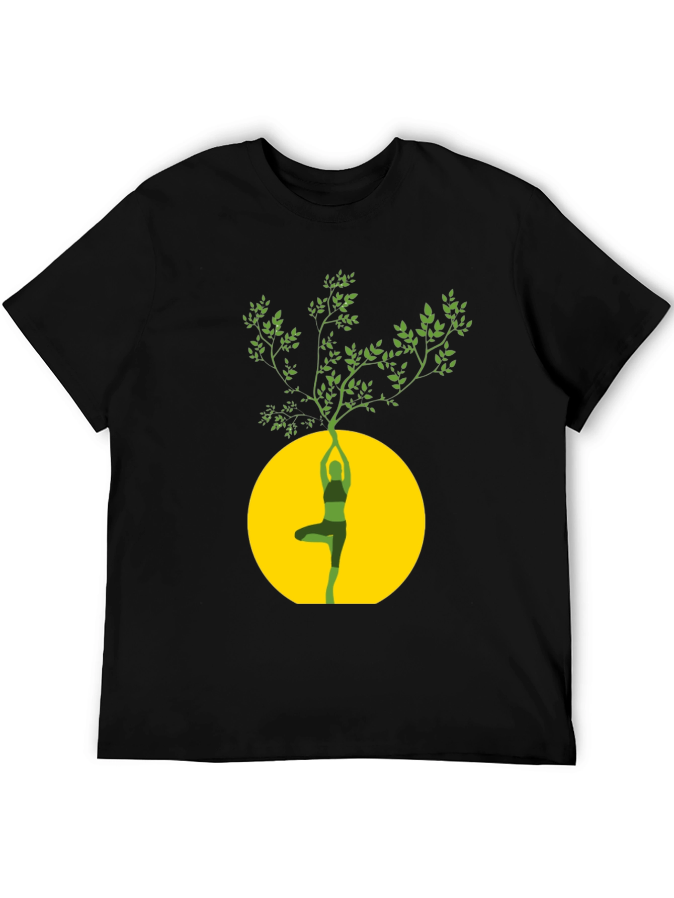 Yoga Tree Graphic Black T-Shirt
