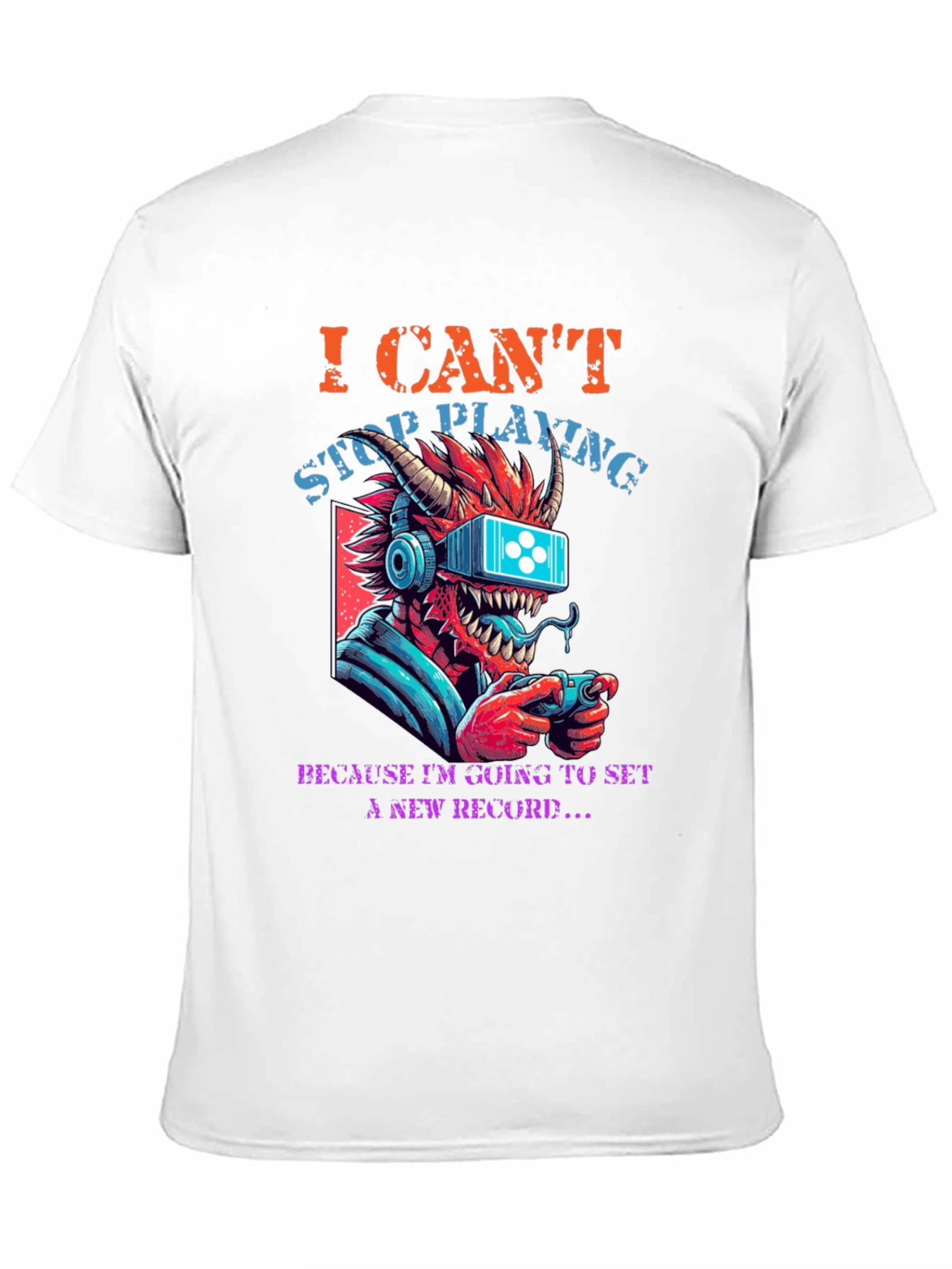Gamer Dragon Graphic T-Shirt - I Cant Stop Playing