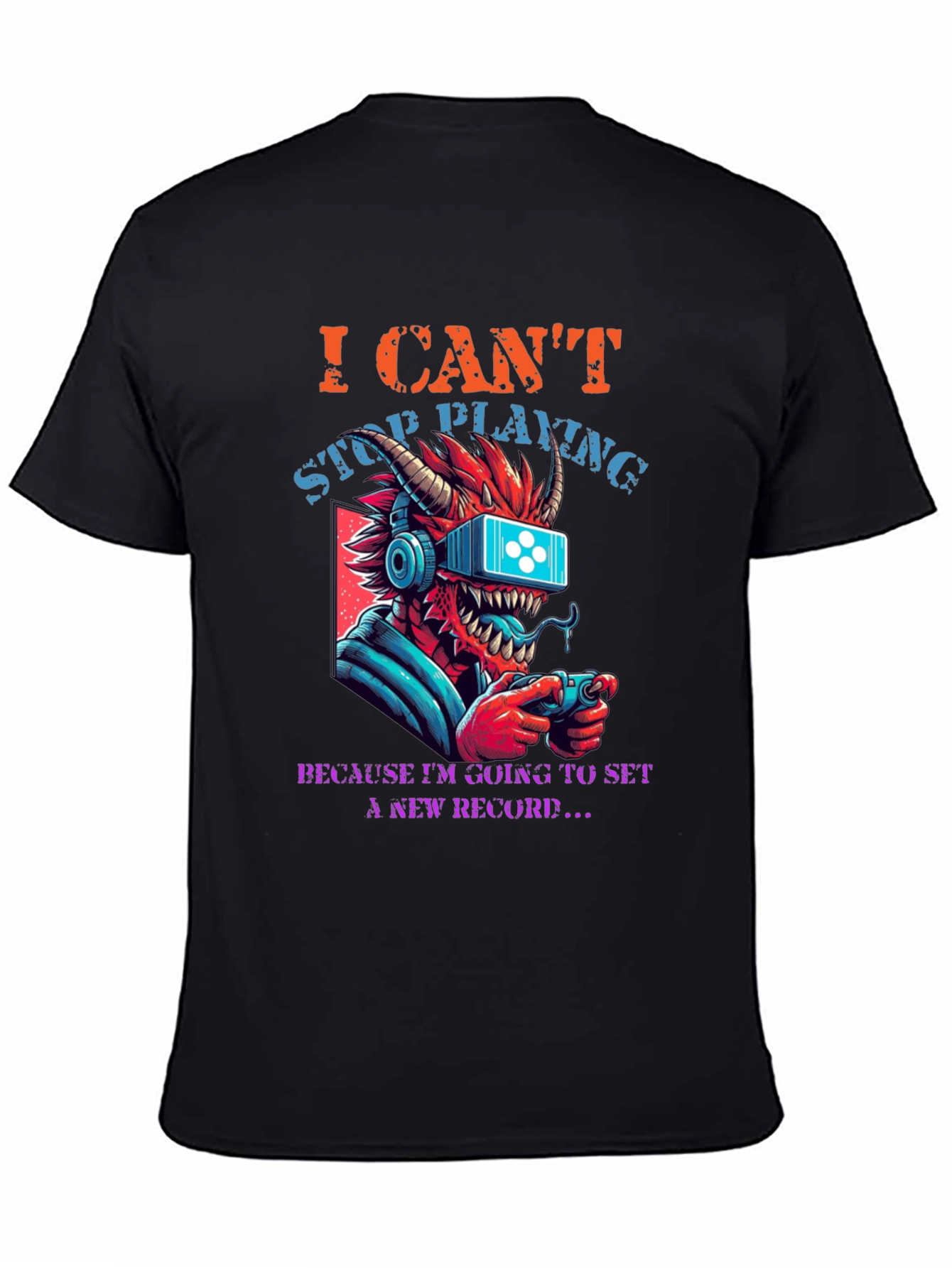 Gamer Dragon Graphic T-Shirt - I Cant Stop Playing