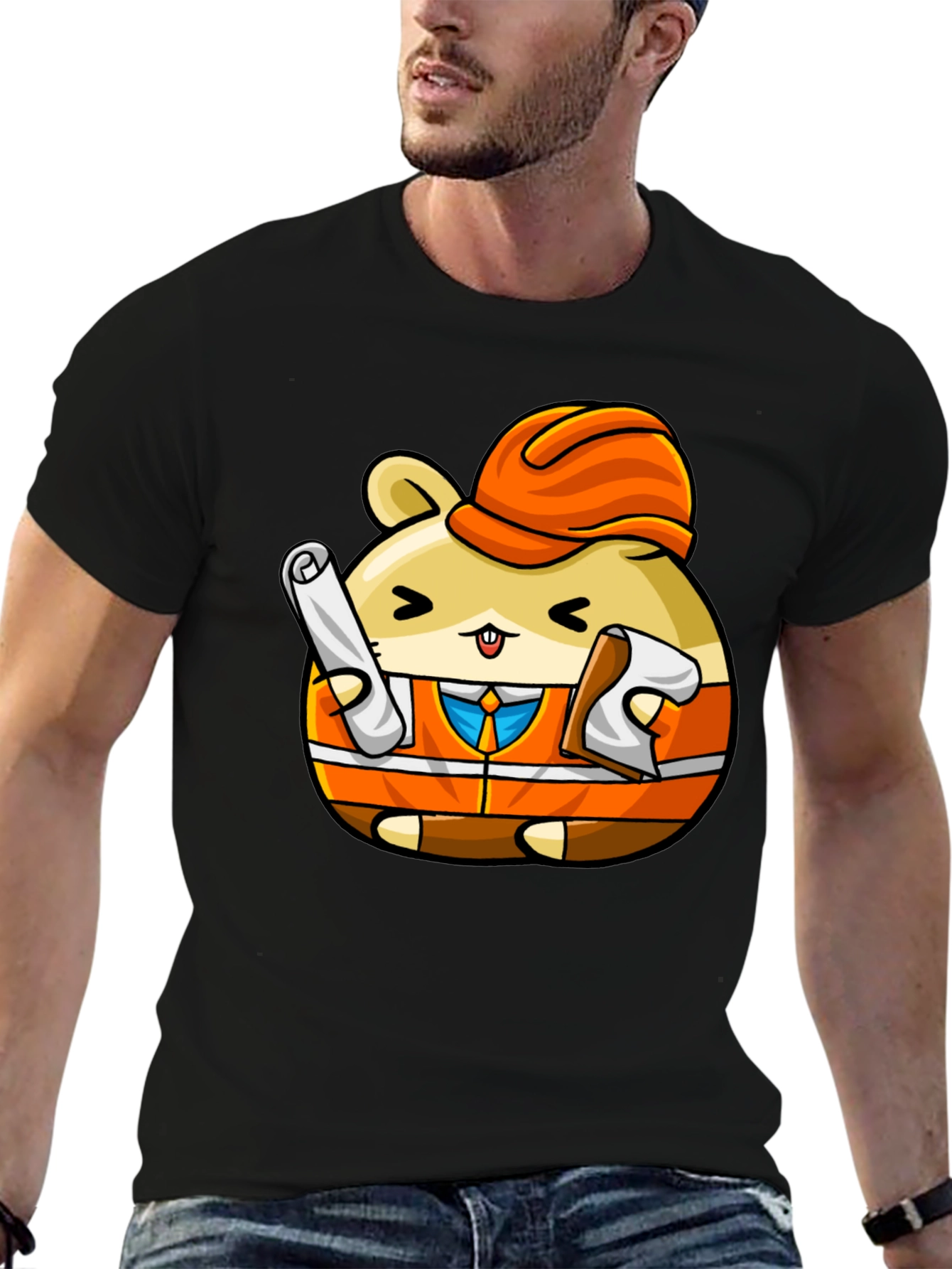 Construction Hamster Graphic T-Shirt