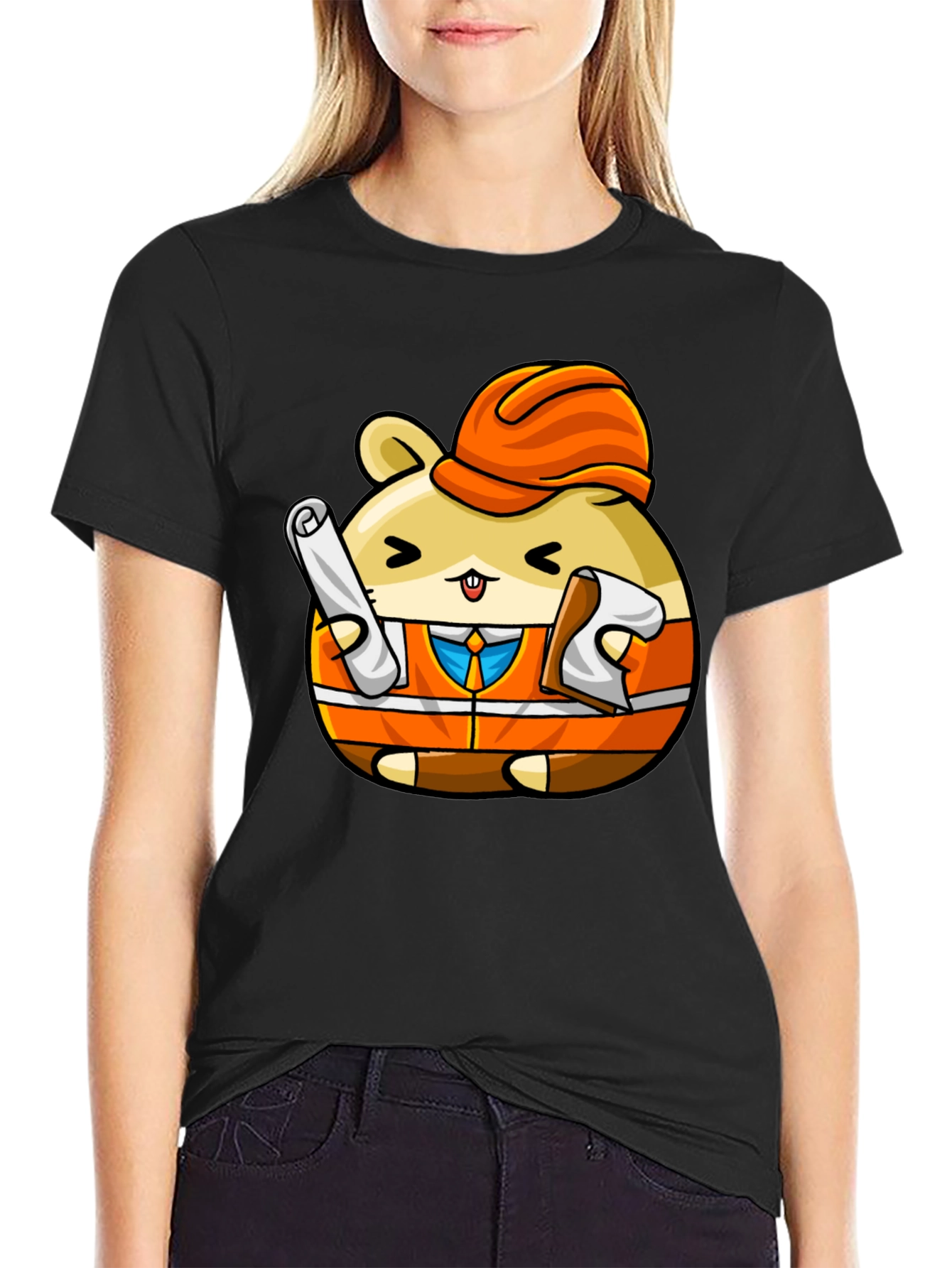 Construction Hamster Graphic T-Shirt