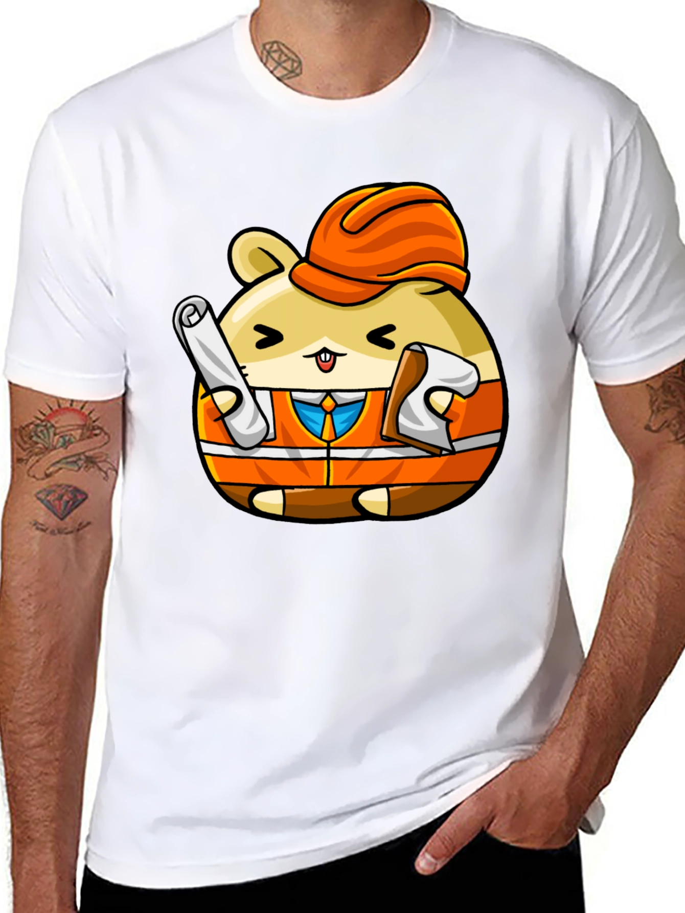 Construction Hamster Graphic T-Shirt