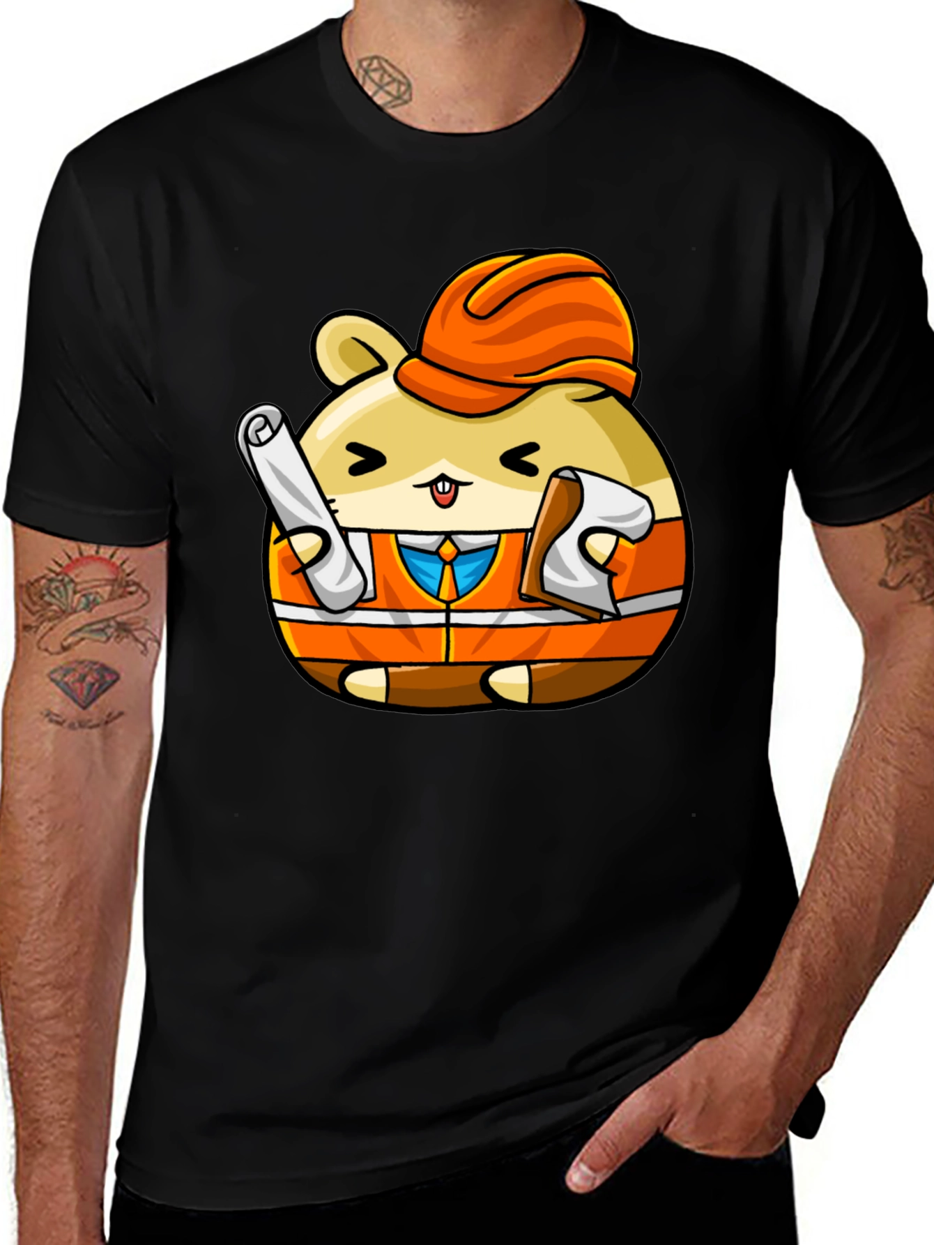 Construction Hamster Graphic T-Shirt