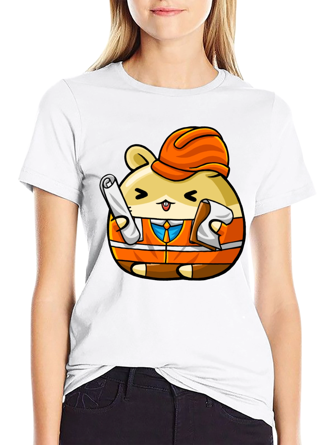 Construction Hamster Graphic T-Shirt