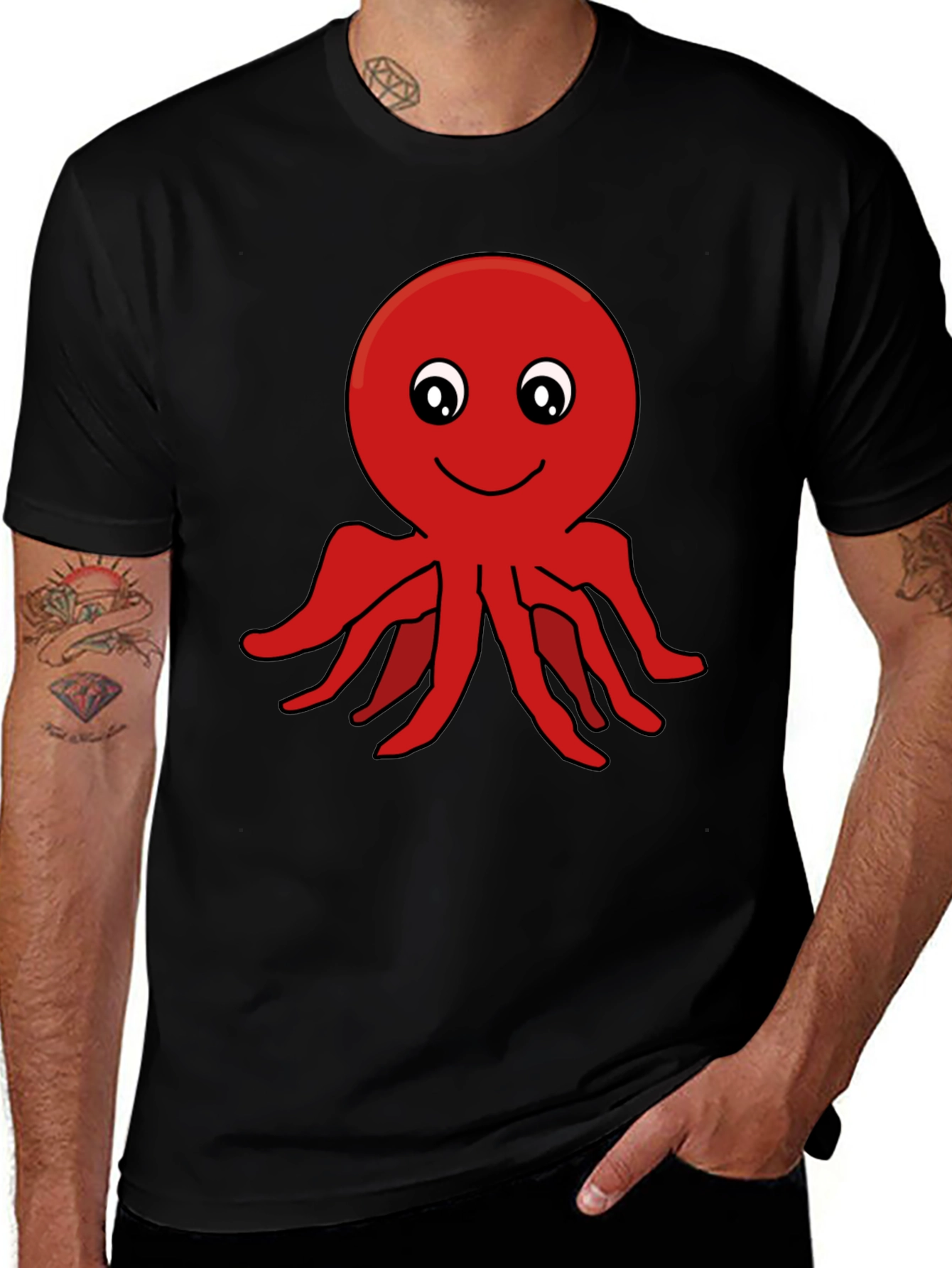 Octopus Graphic Black T-Shirt