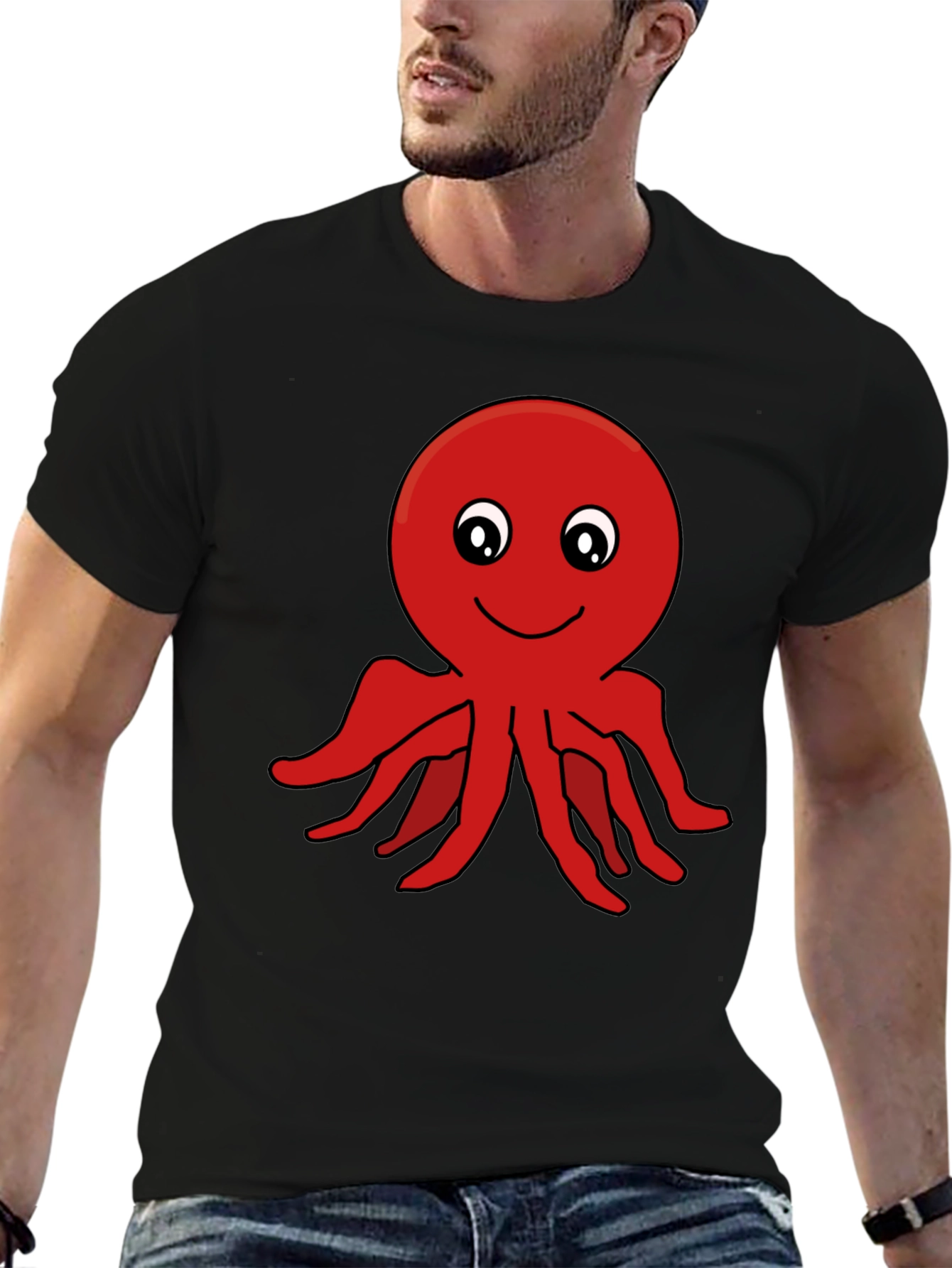Octopus Graphic Black T-Shirt
