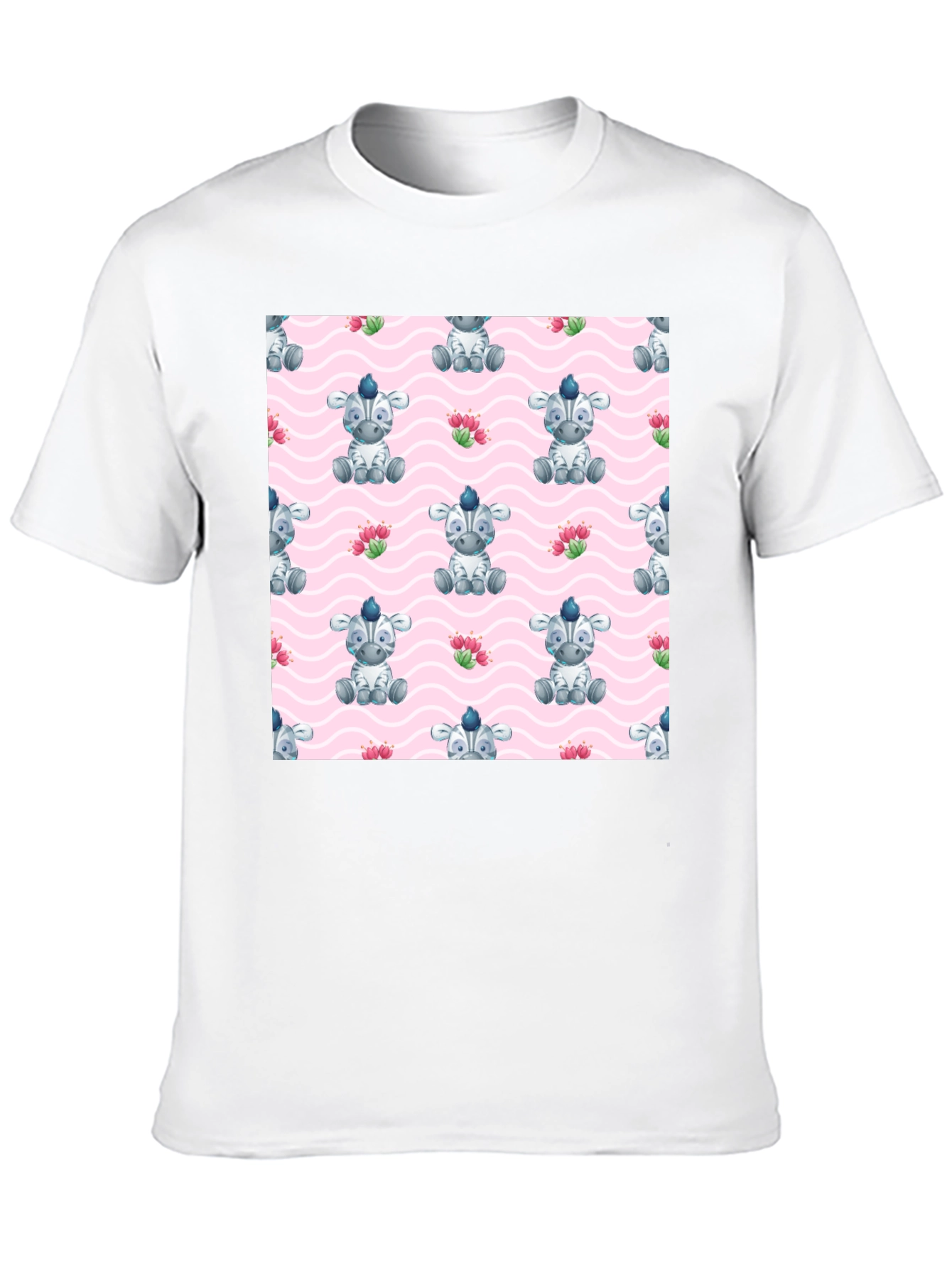 Zebra Pattern Black T-Shirt