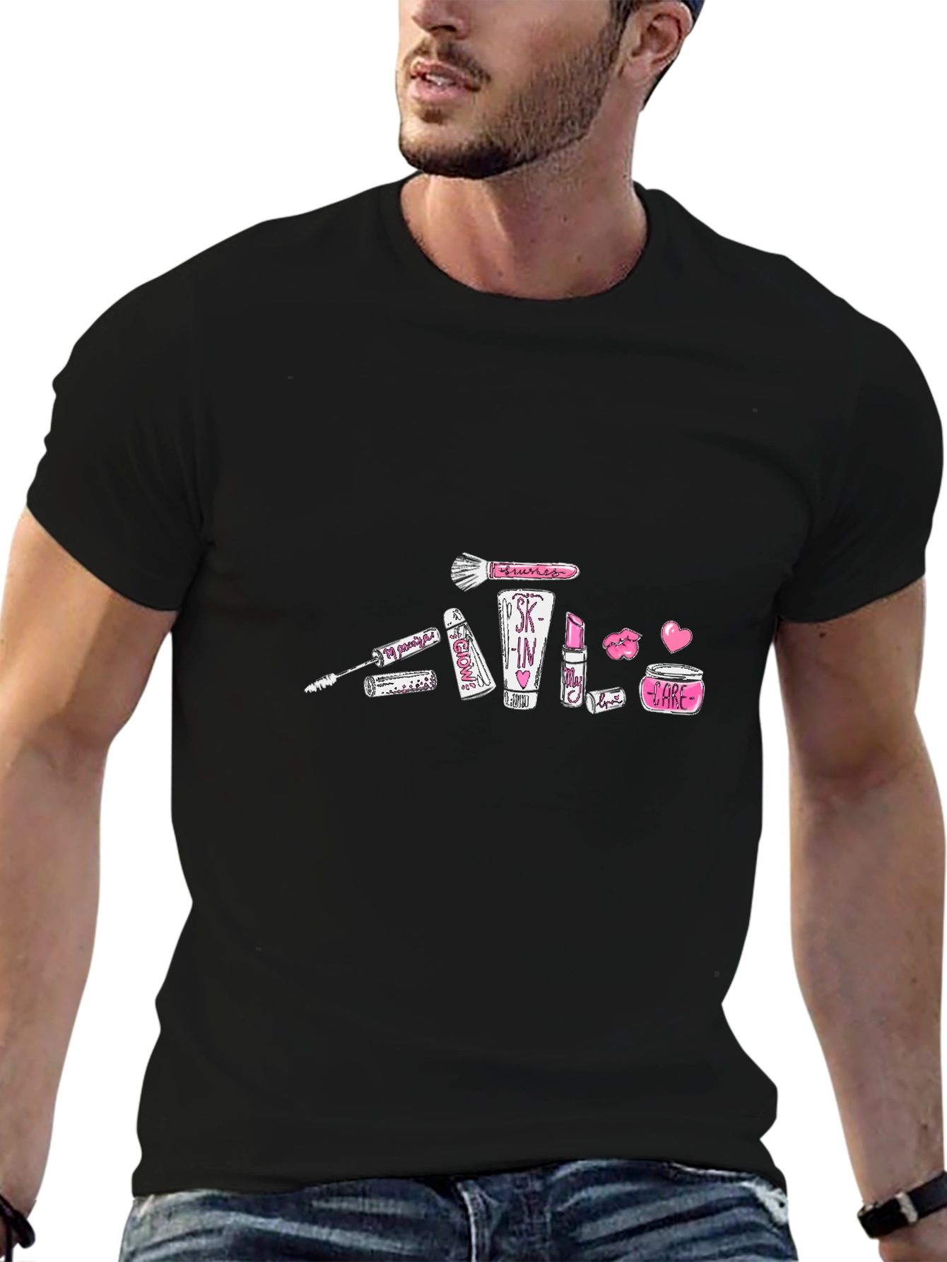 Makeup Graphic Black T-Shirt