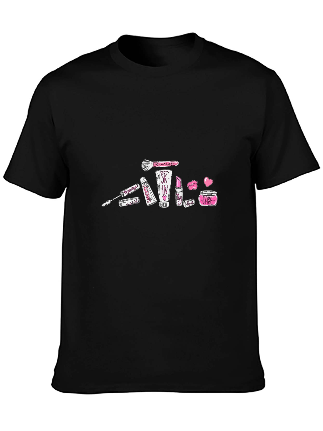 Makeup Graphic Black T-Shirt