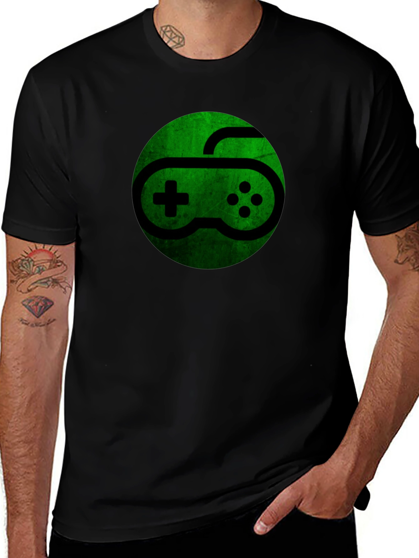 Gaming Controller Graphic T-Shirt - Black